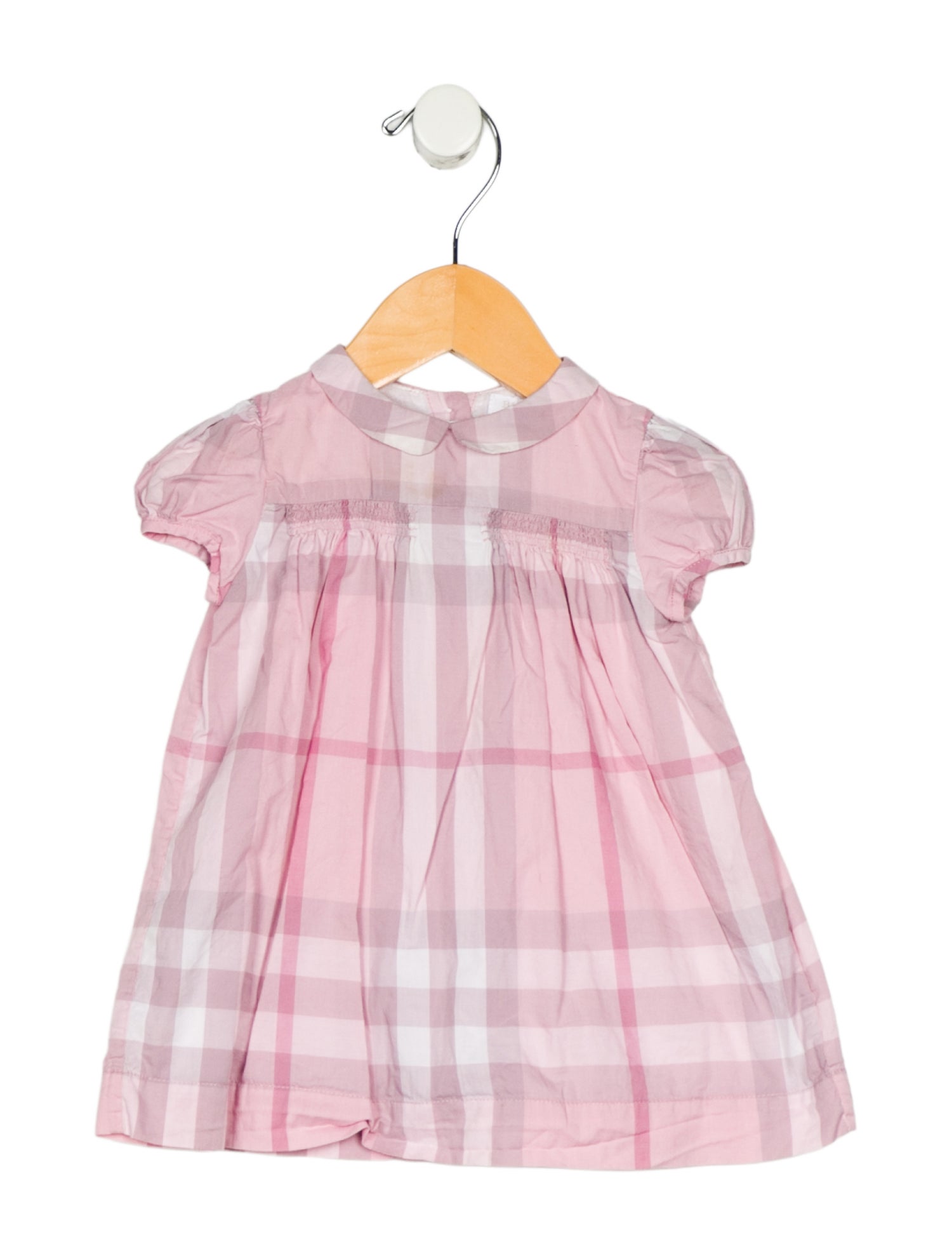 Burberry Infant Girls Plaid Short Sleeve Dress