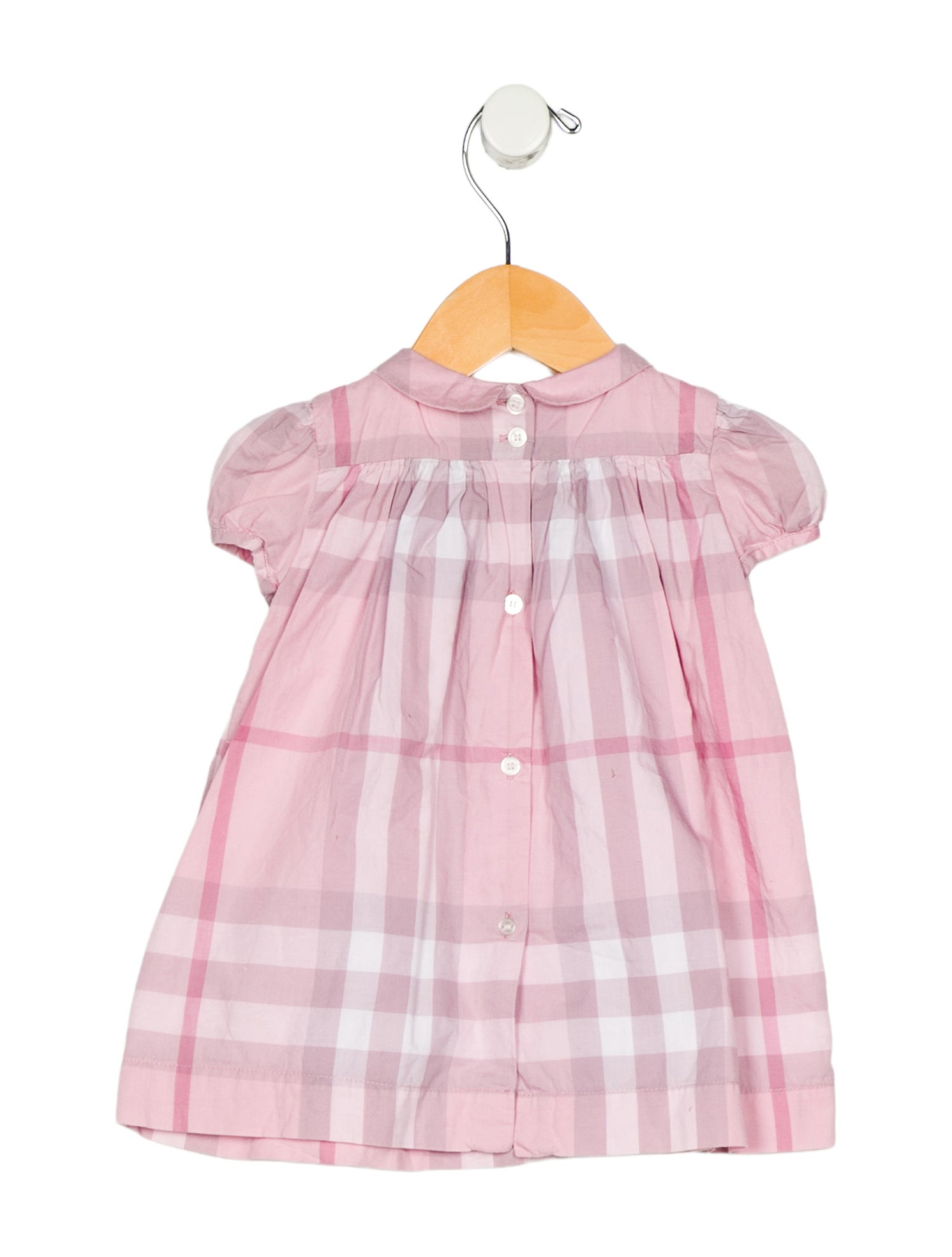 Burberry Infant Girls Plaid Short Sleeve Dress