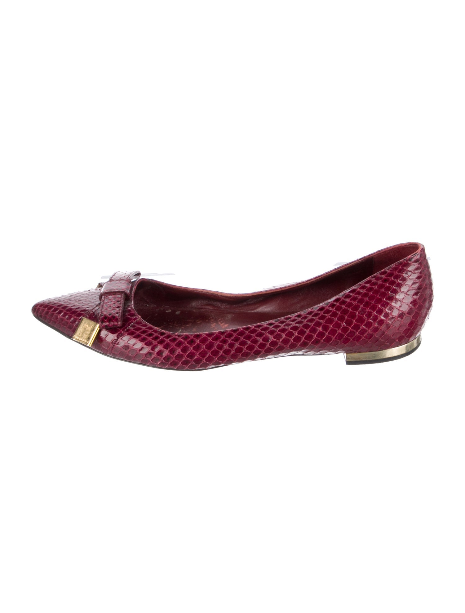 Burberry Leather Animal Print Ballet Flats