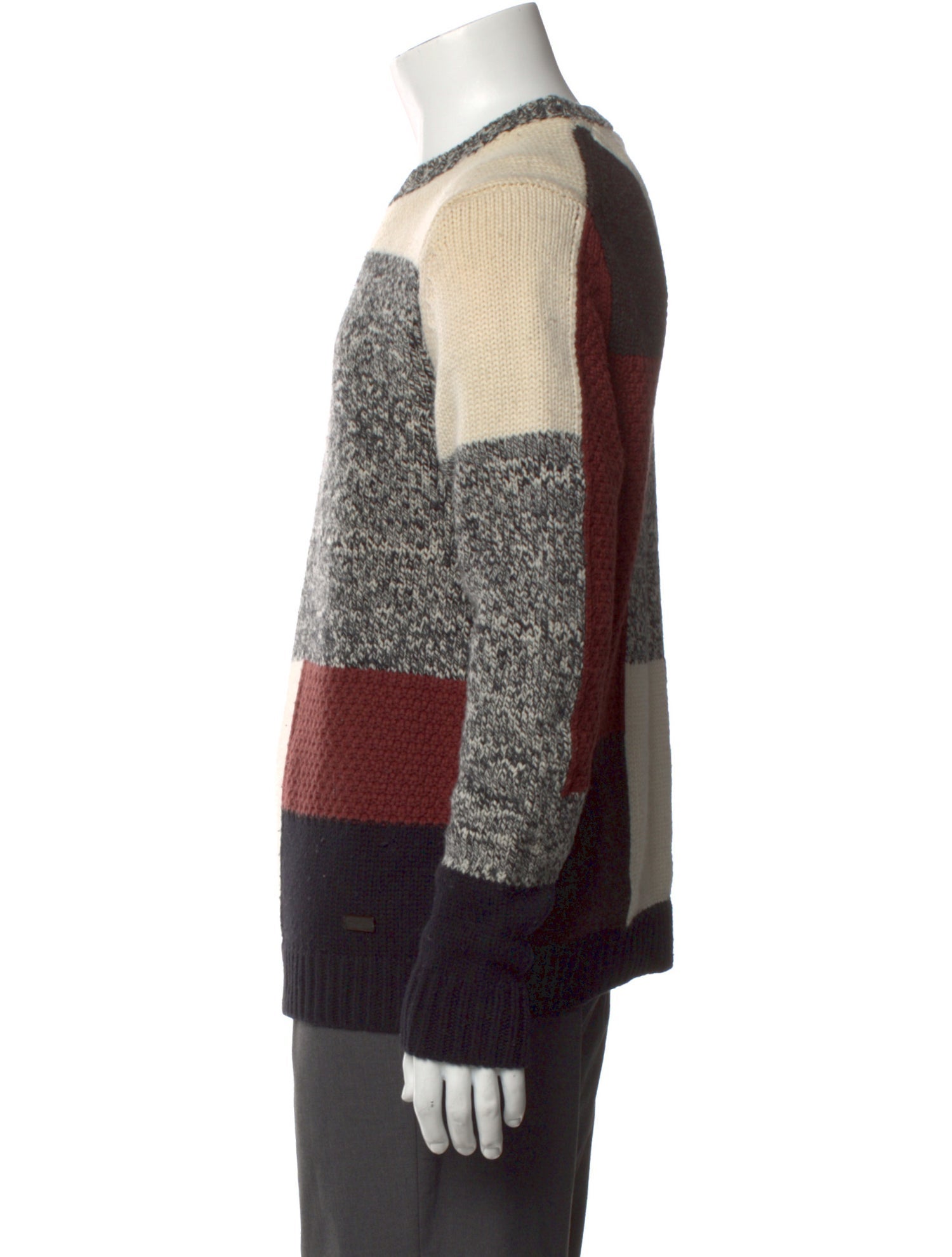 Burberry London Wool Colorblock Pattern Pullover