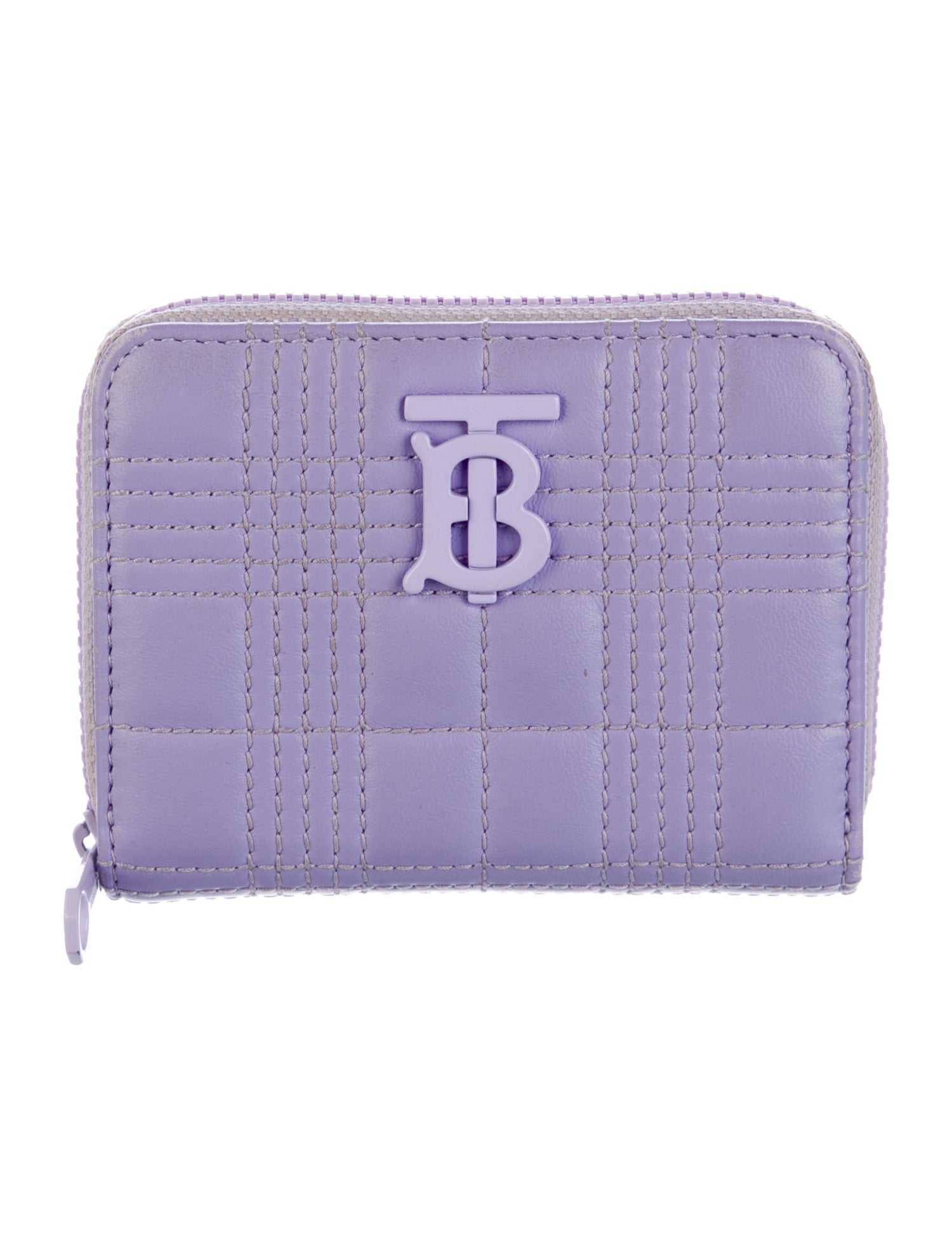 Burberry Nova Check Pattern Leather Compact Wallet