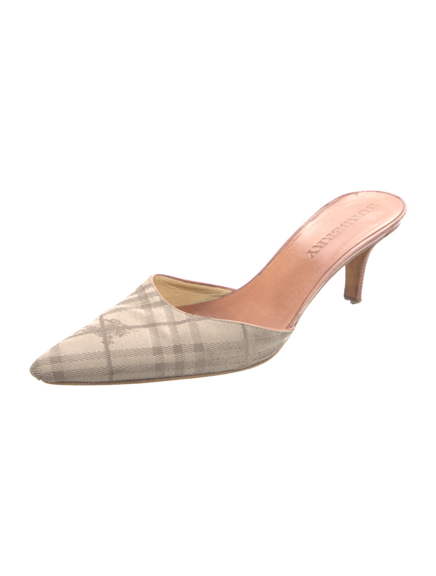 Burberry House Check Pattern Canvas Mules