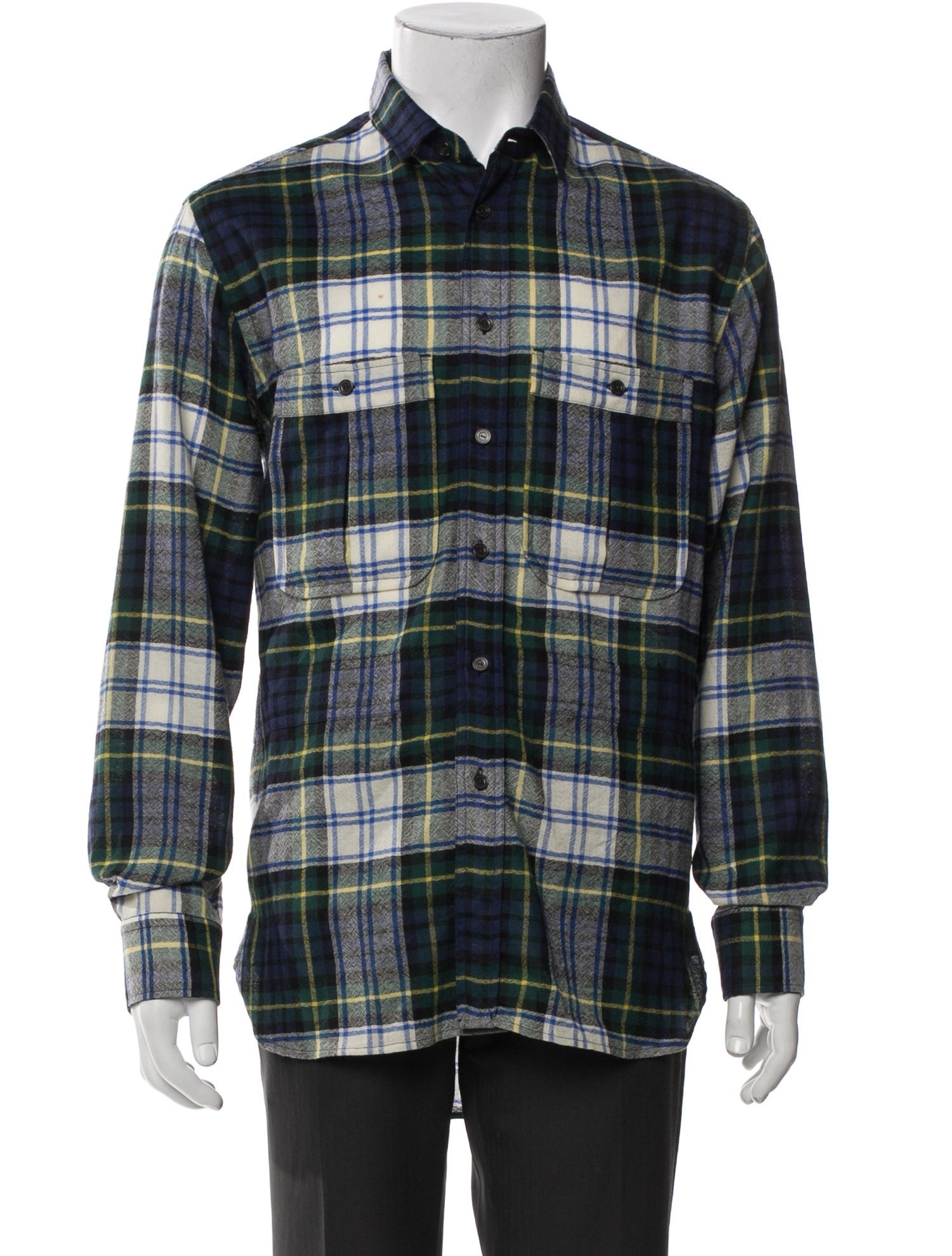 Burberry Wool Plaid Print Shirt