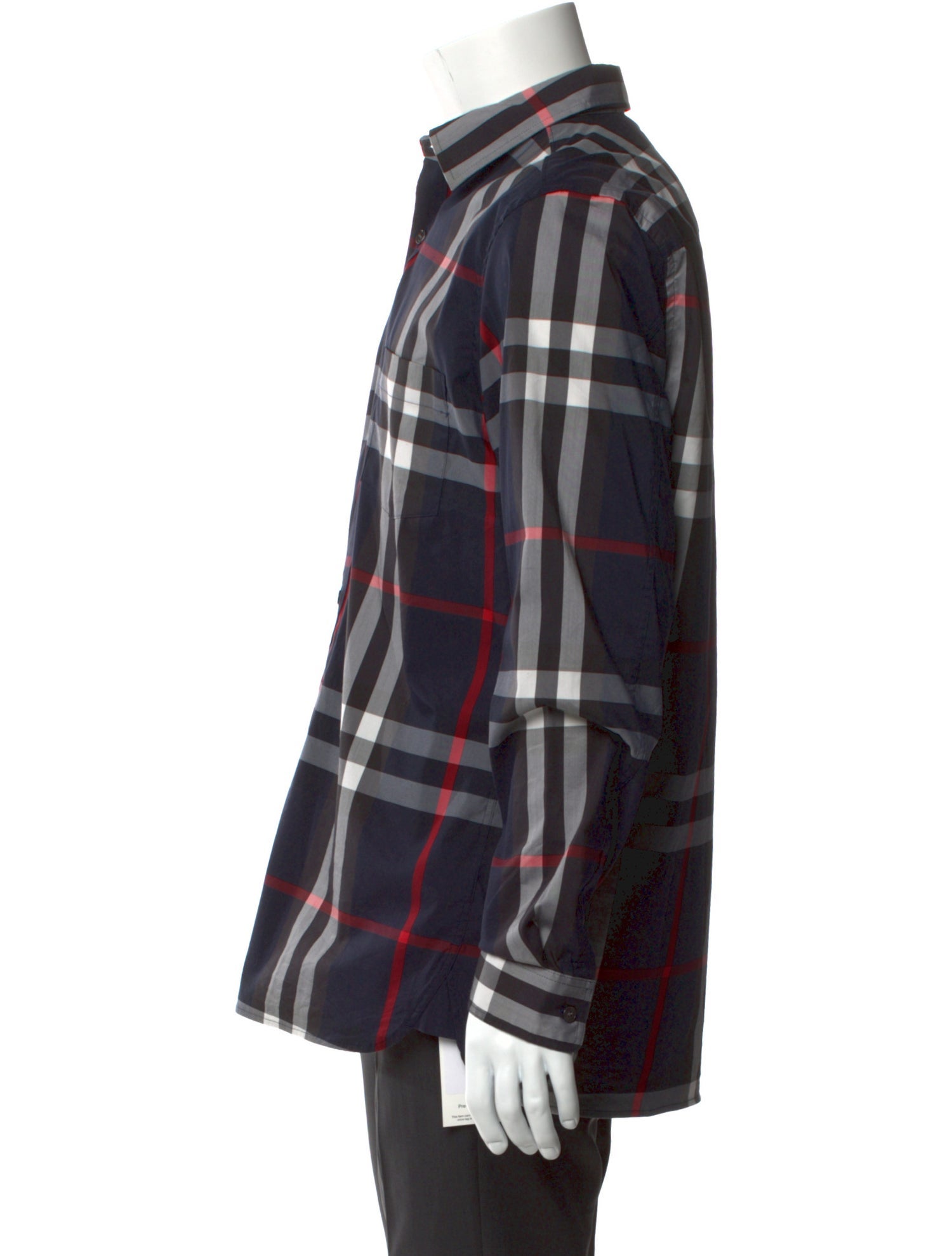 Burberry Plaid Print Long Sleeve Shirt