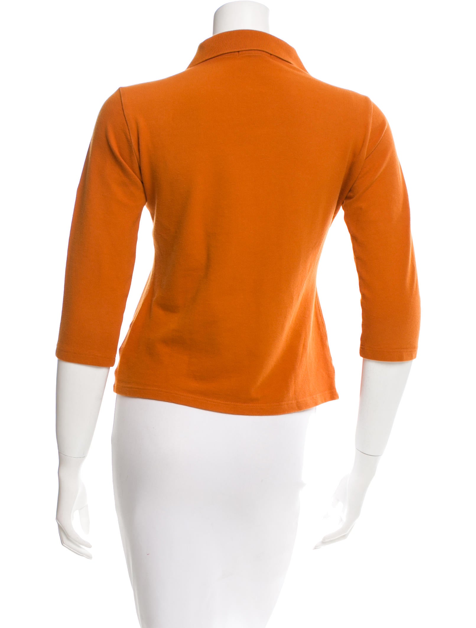 Burberry ThreeQuarter Sleeve Polo Top Clothing BUR55386 The RealReal