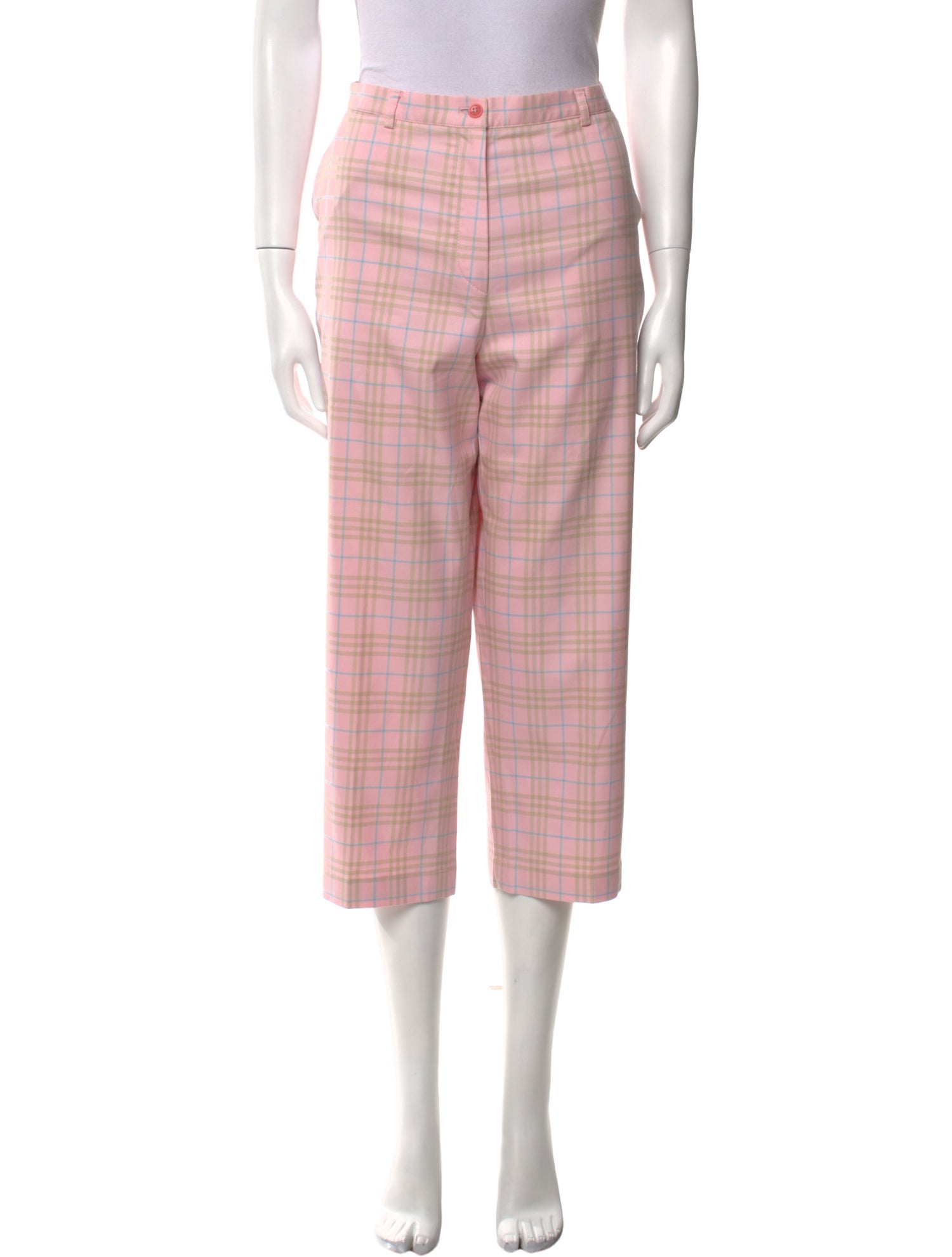 Burberry Golf Plaid Print Wide Leg Pants