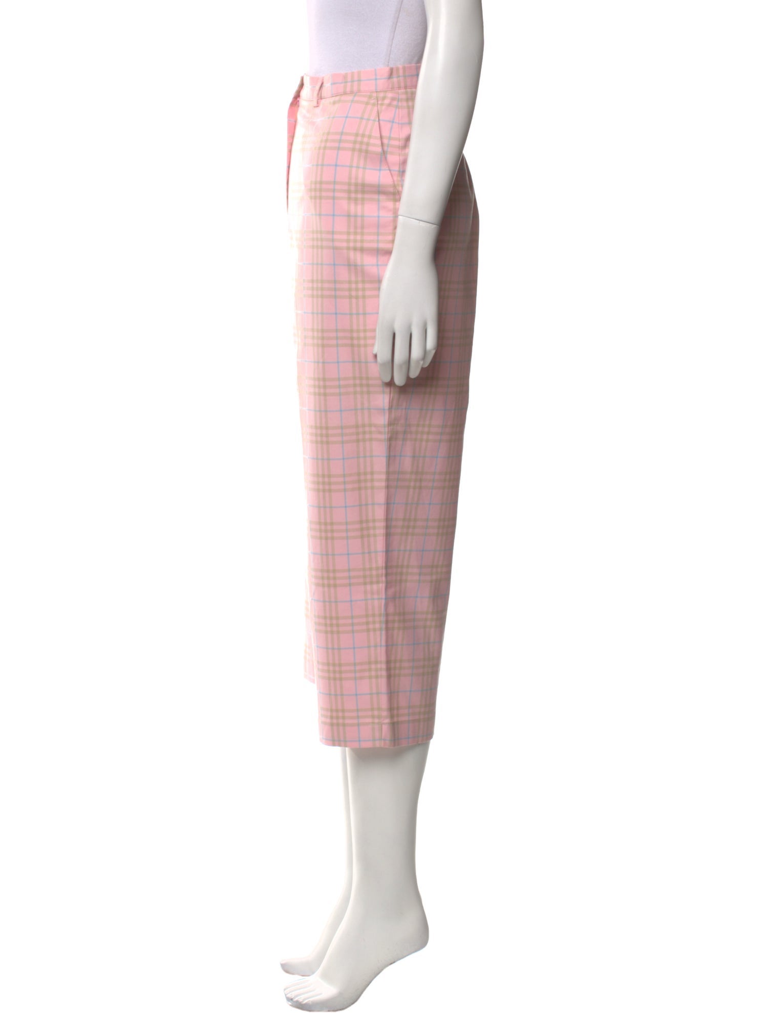 Burberry Golf Plaid Print Wide Leg Pants