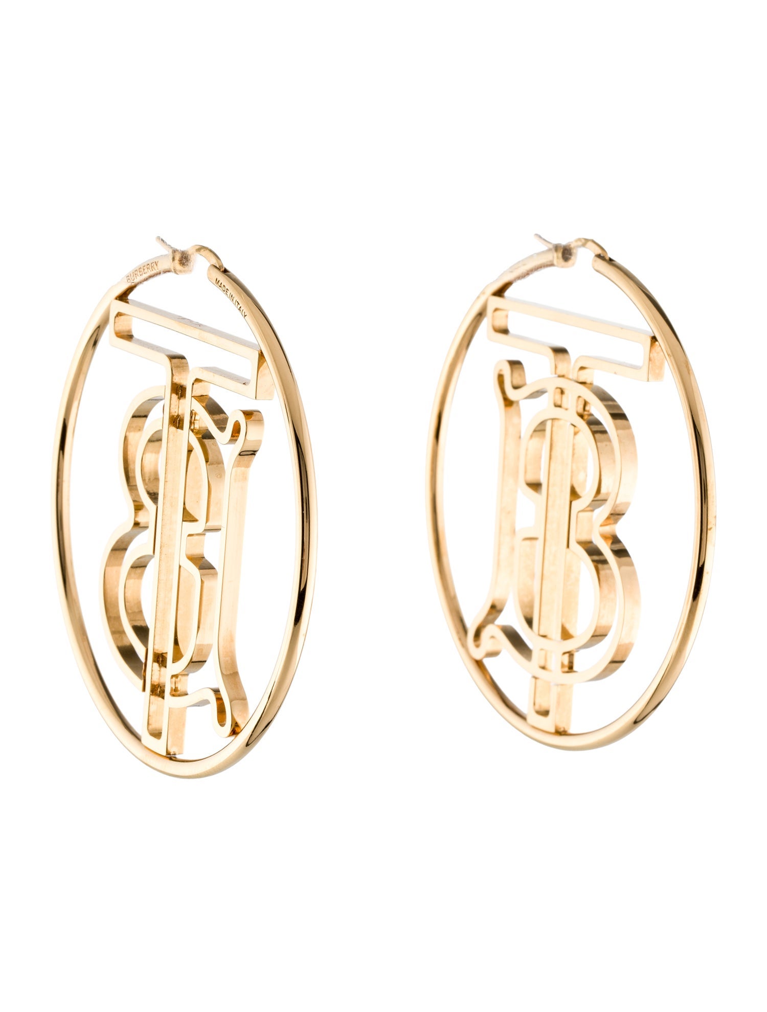 Burberry TB Monogram Hoop Earrings