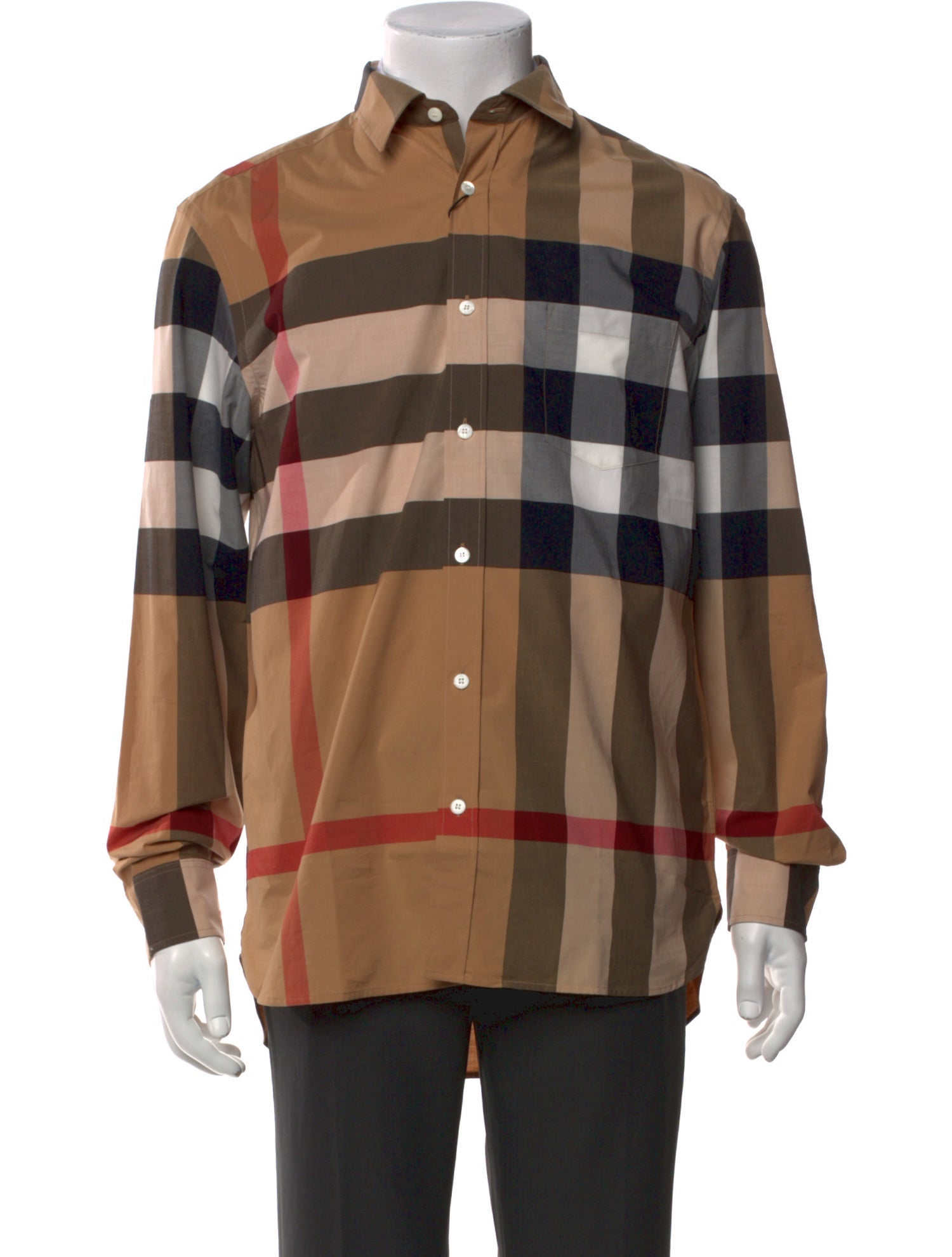Burberry Plaid Print Long Sleeve Shirt w/ Tags