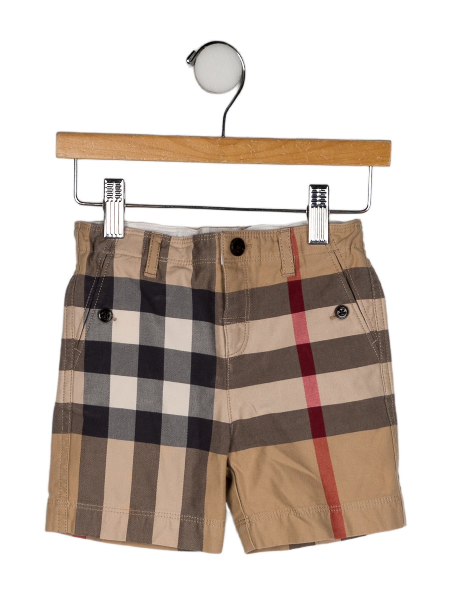 Burberry Check Print Flat Front Shorts