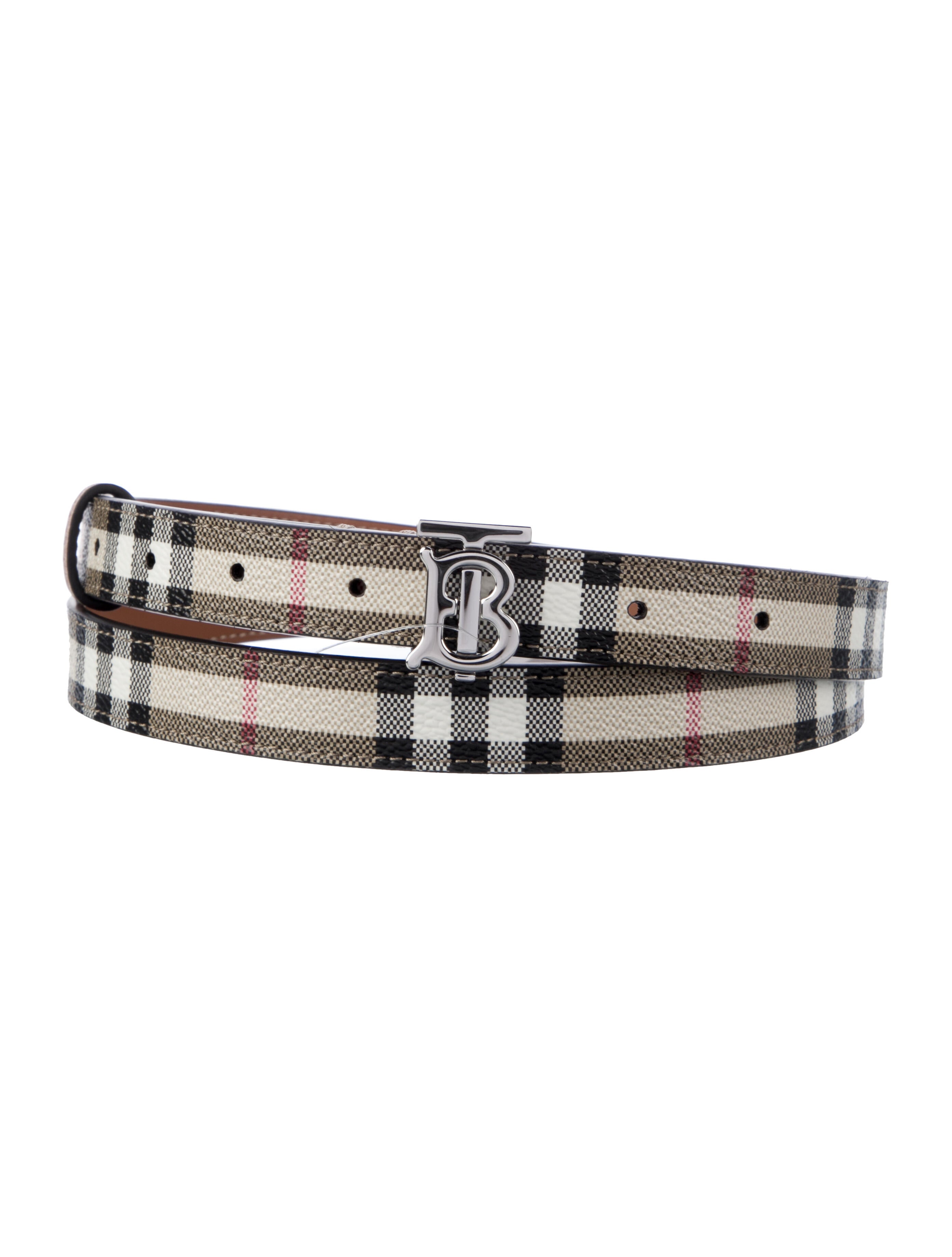 Burberry Nova Check Pattern Skinny Belt