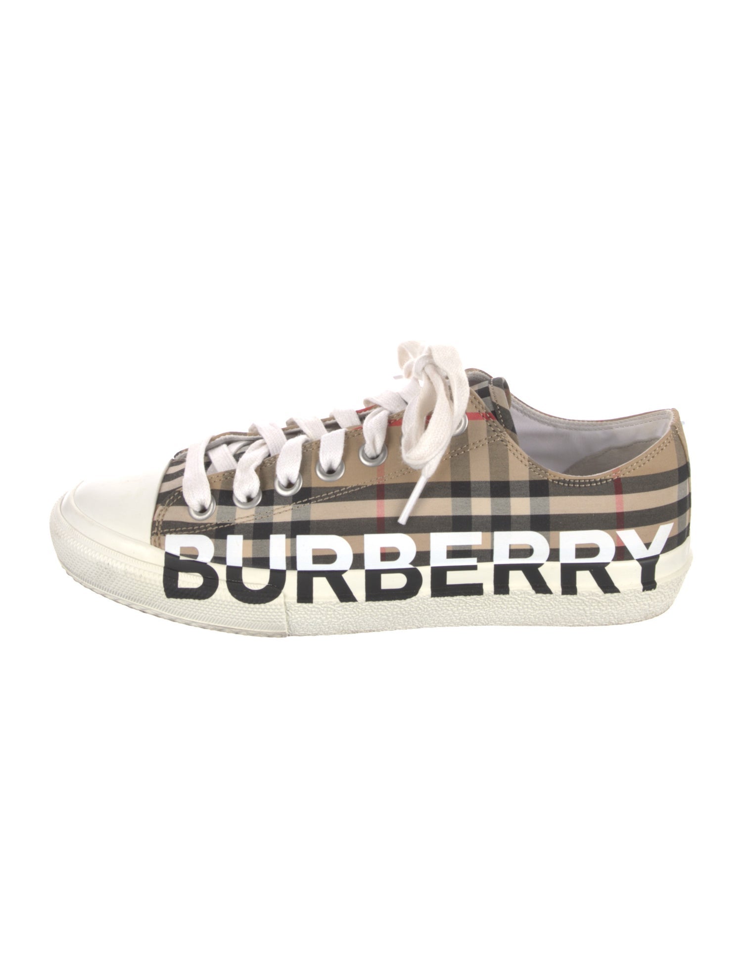 Burberry Nova Check Pattern Canvas Sneakers