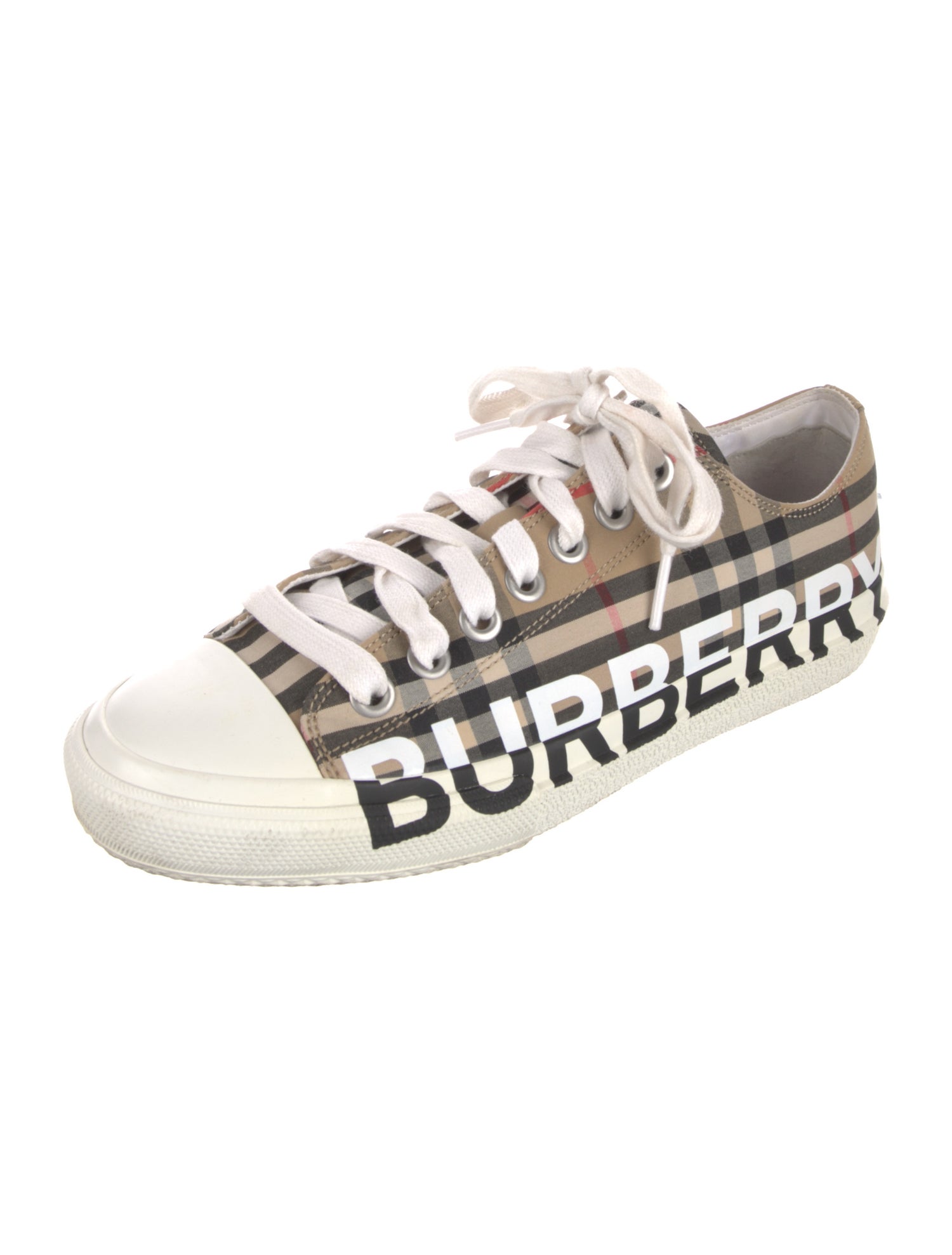 Burberry Nova Check Pattern Canvas Sneakers