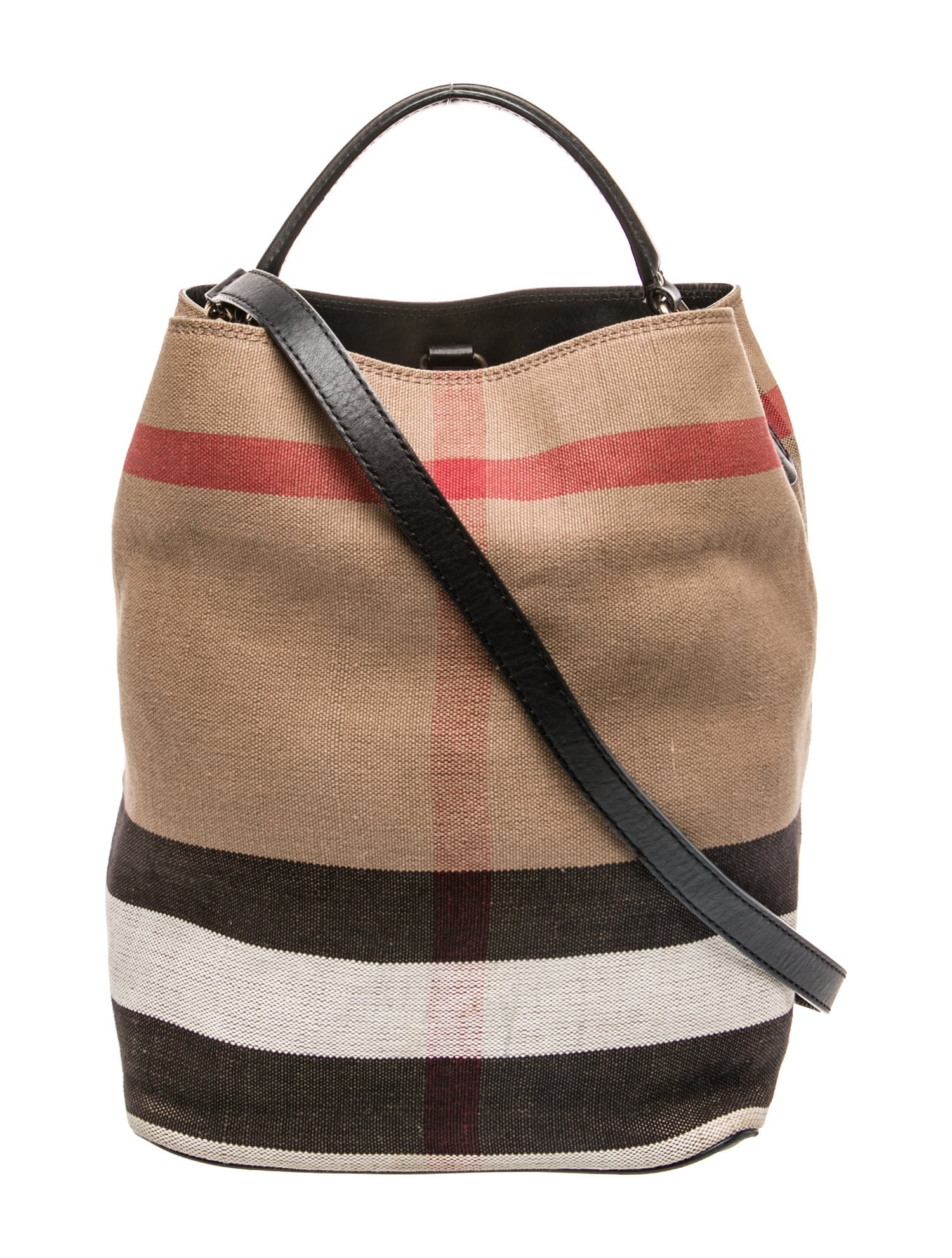 Burberry Exploded Check Bucket Bag