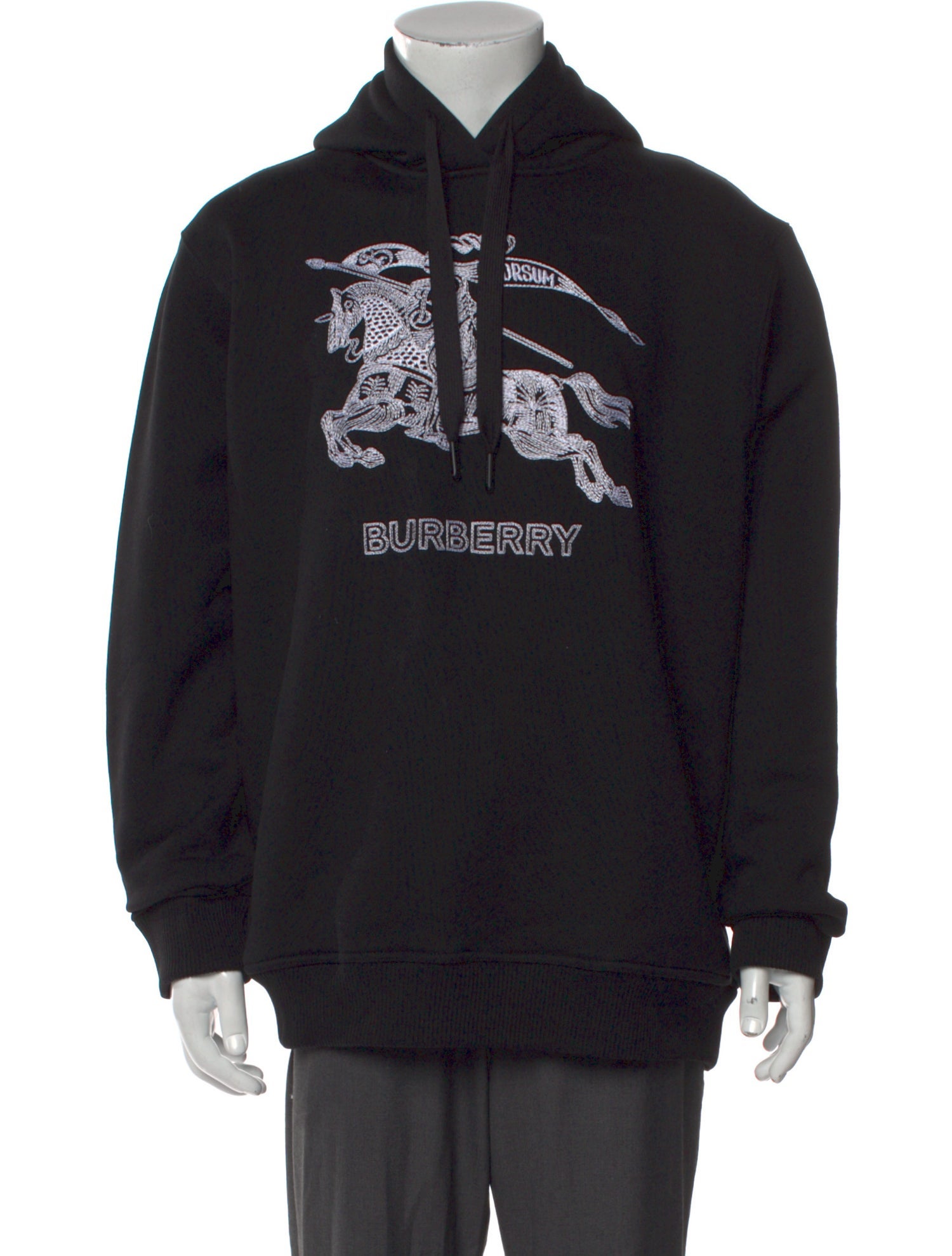 Burberry Graphic Print V-Neck Hoodie w/ Tags