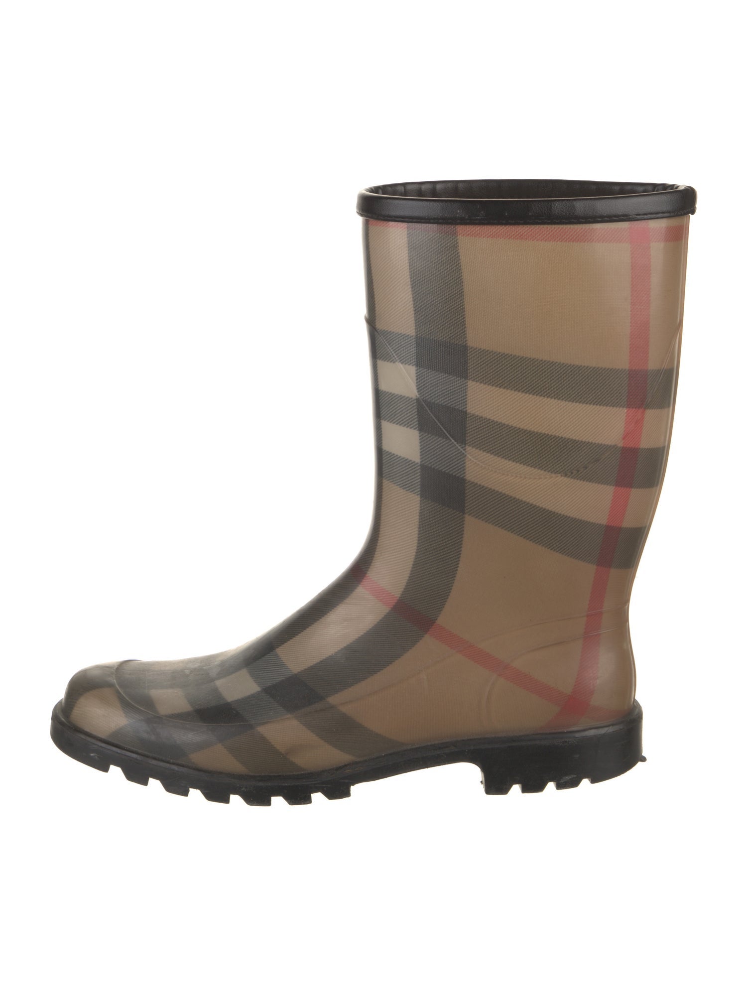 Burberry Nova Check Pattern Rubber Rain Boots