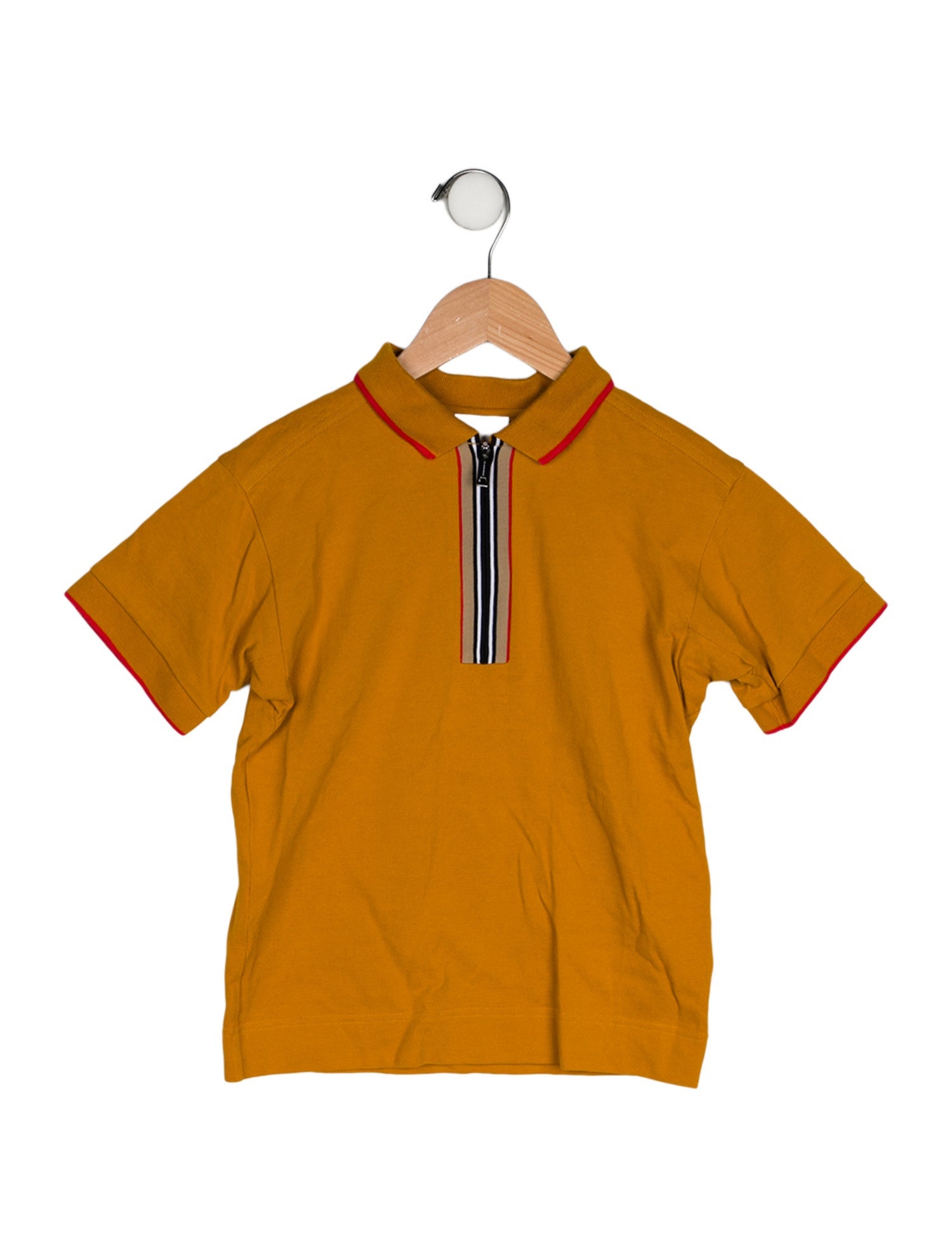 Burberry Check Print Trim Polo Top