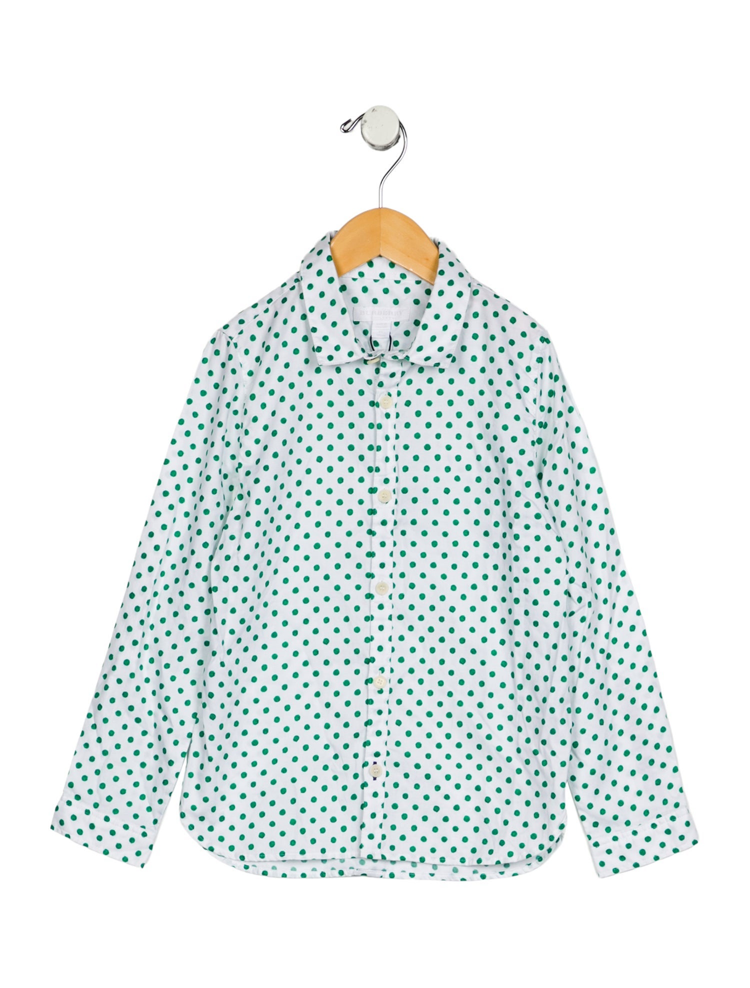Burberry Boys' Patterned Long Sleeve Button Up w/Tags