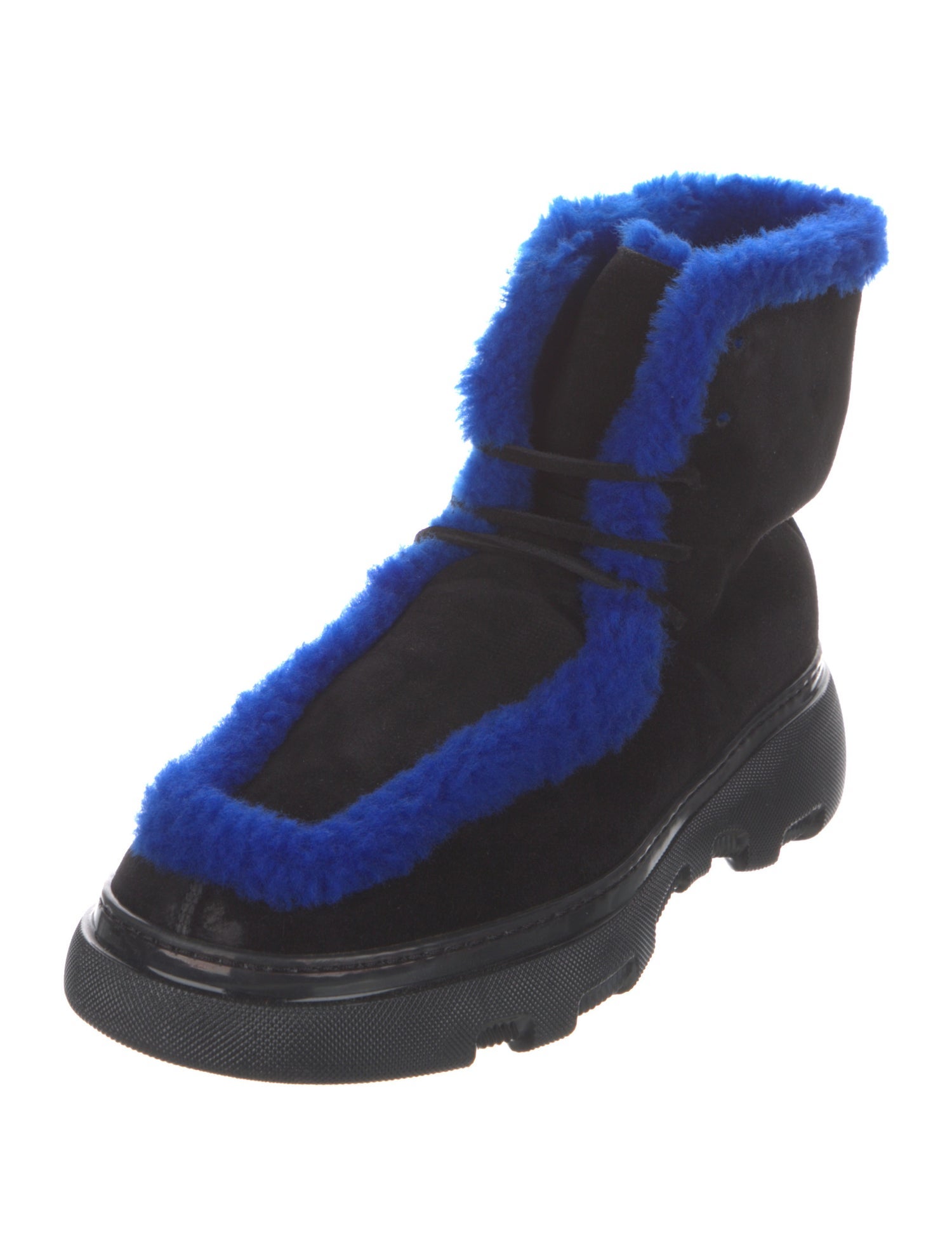 Burberry Suede Fur Trim Boots