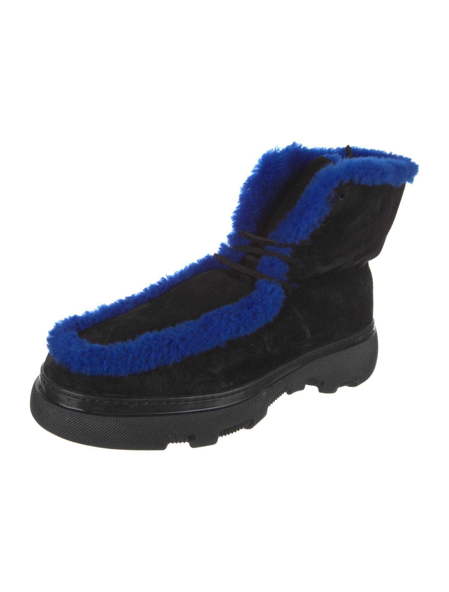 Burberry Suede Fur Trim Boots