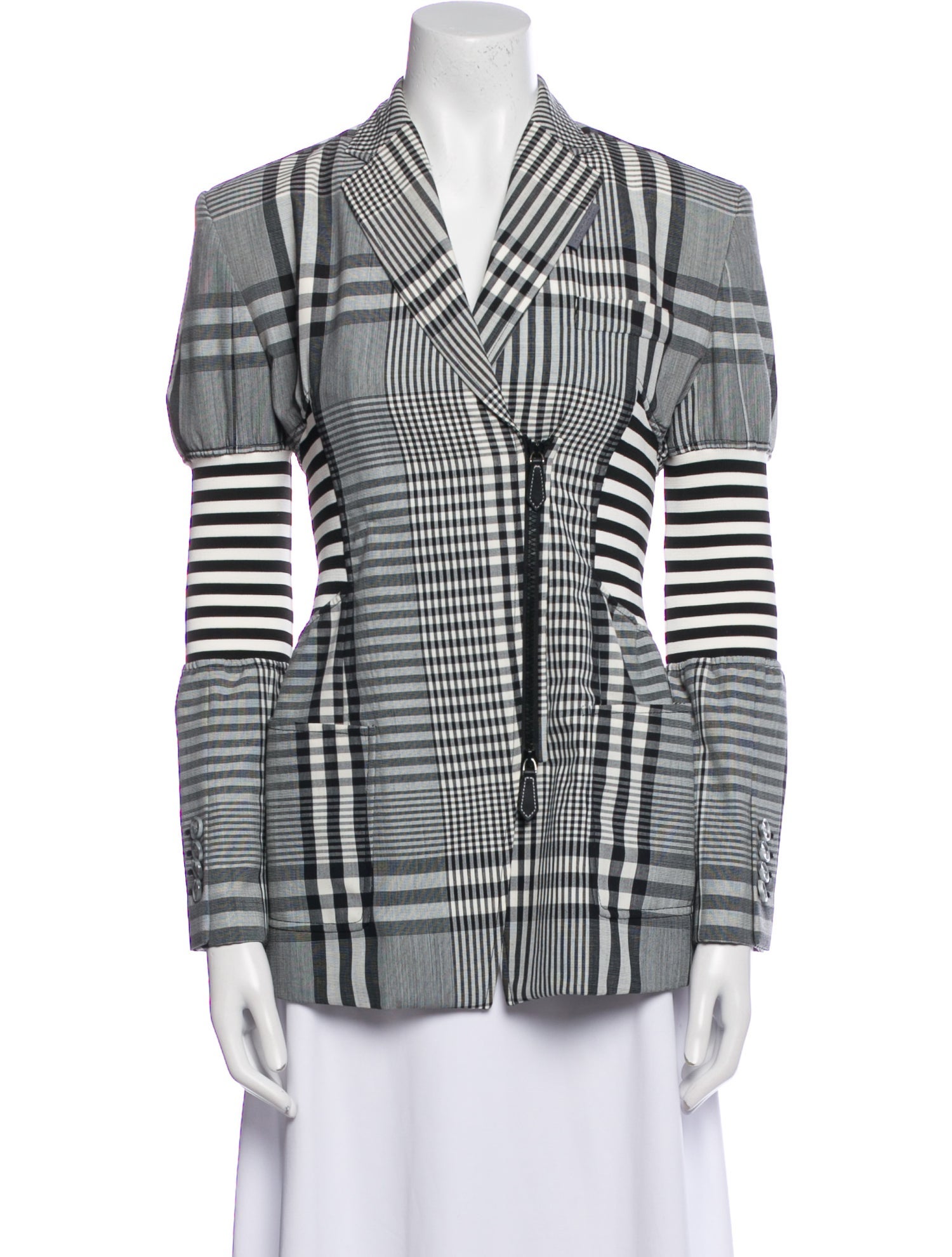 Burberry Plaid Print Blazer