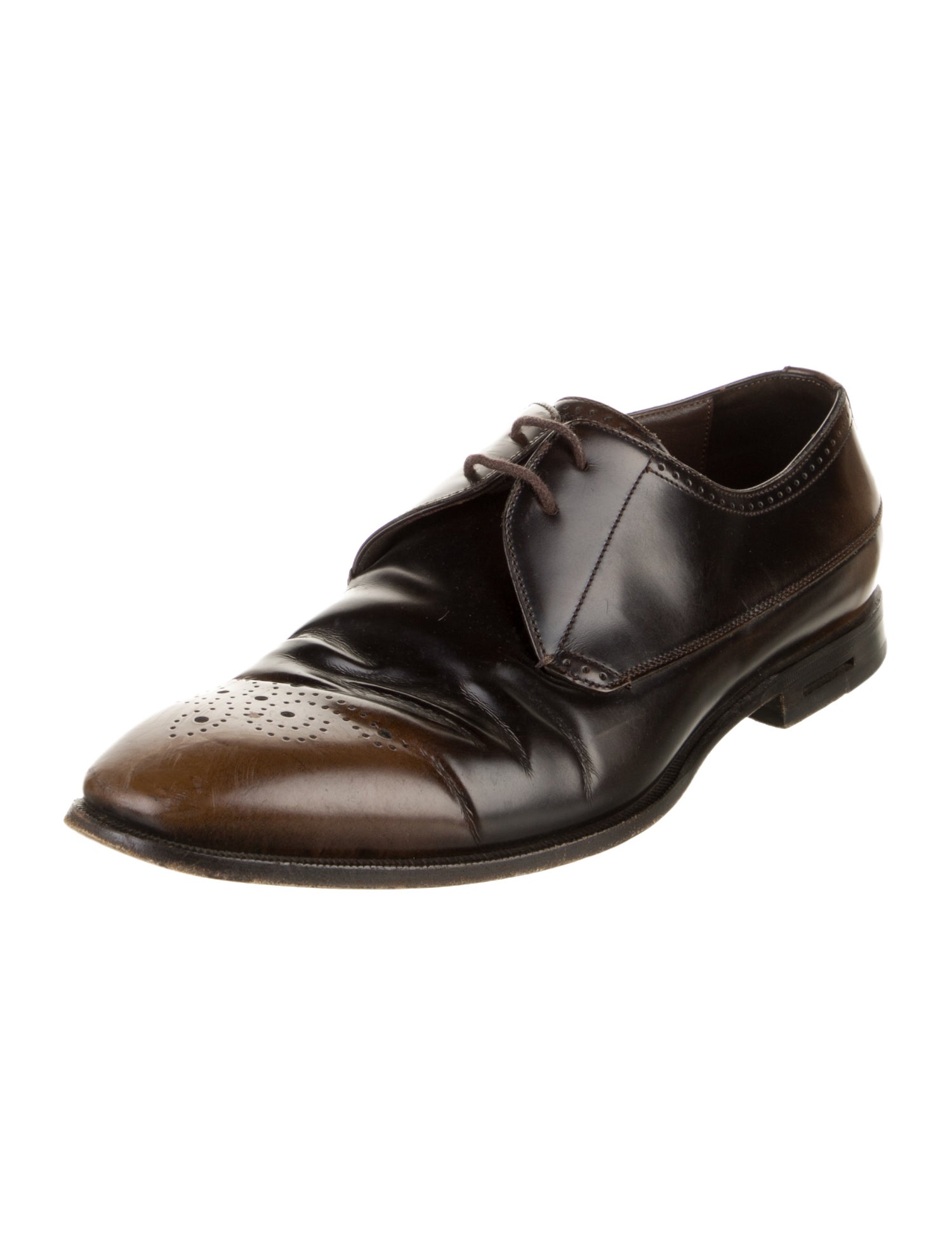 Burberry Leather Lasercut Accents Derby Shoes