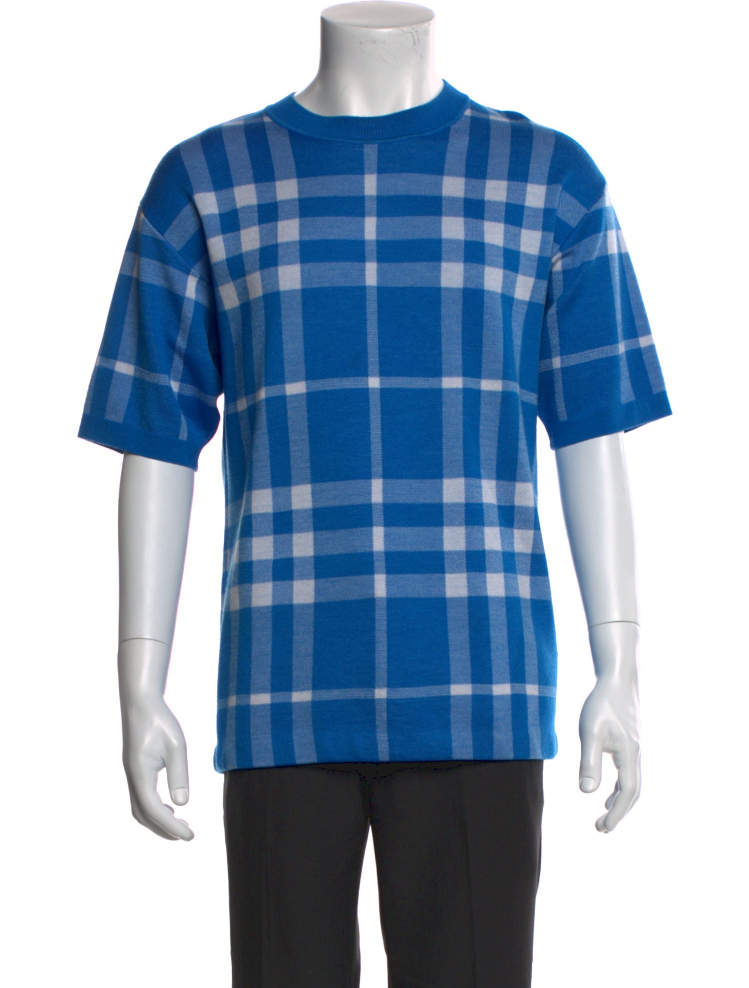 Burberry Plaid Print Crew Neck Pullover