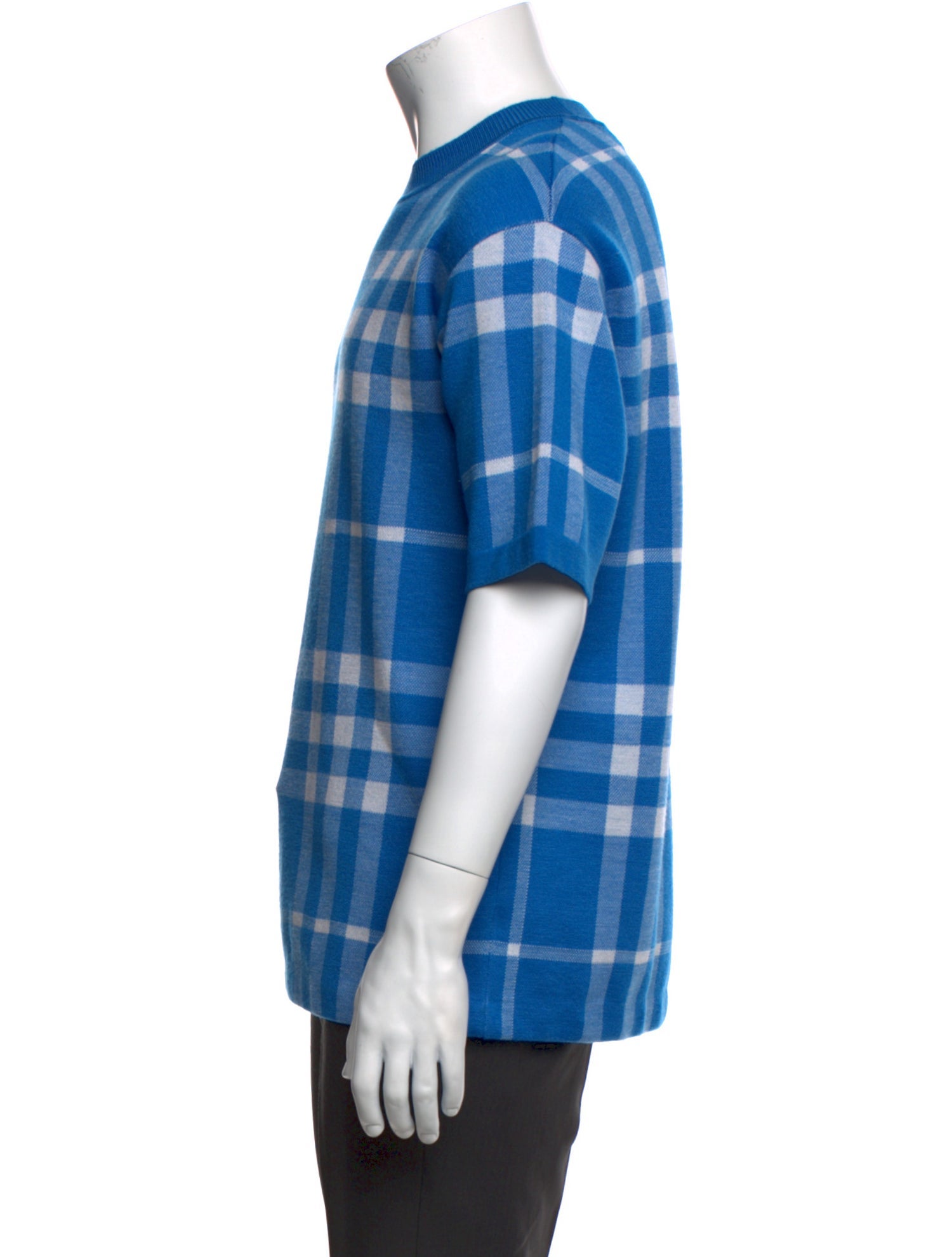 Burberry Plaid Print Crew Neck Pullover