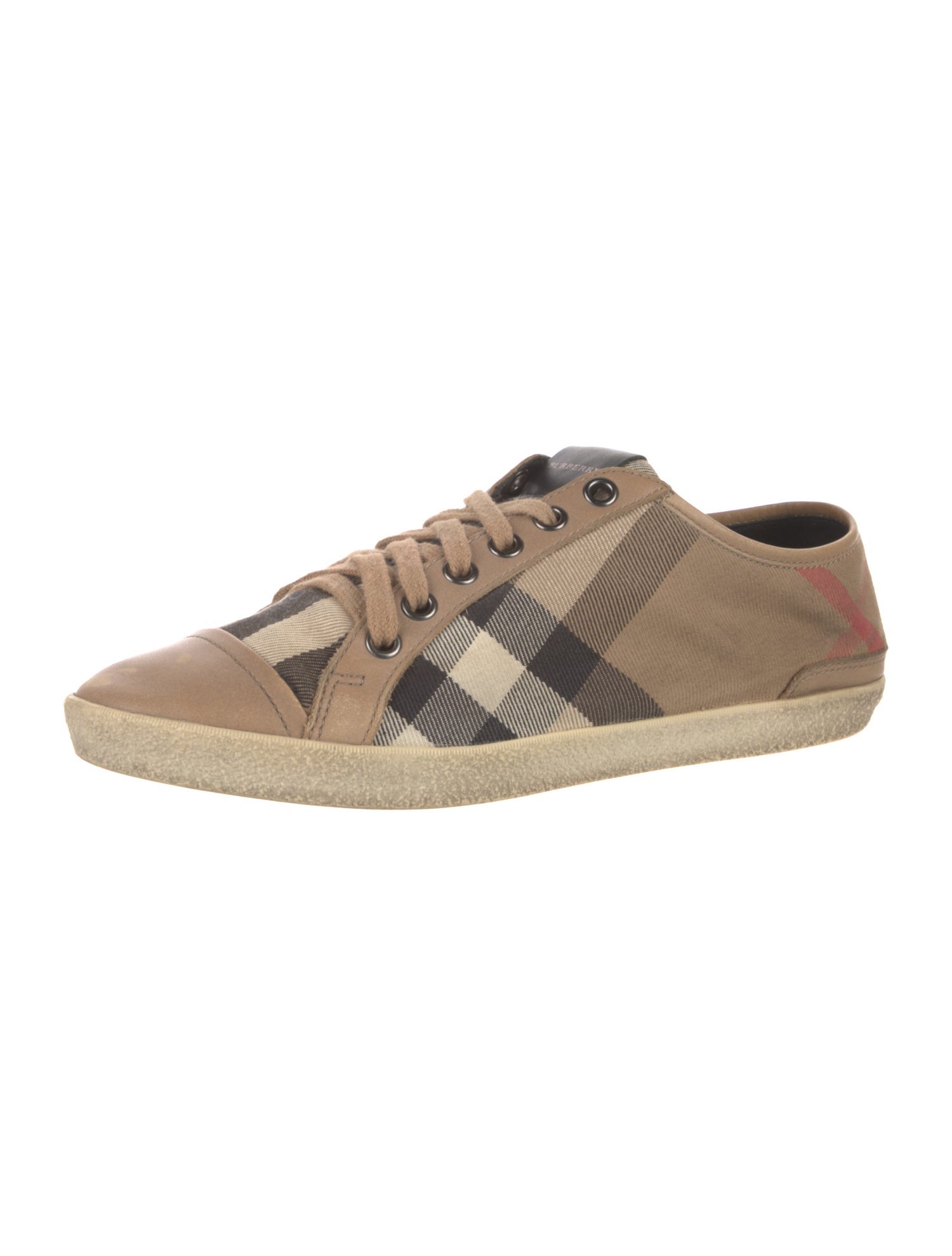 Burberry Canvas Plaid Print Sneakers