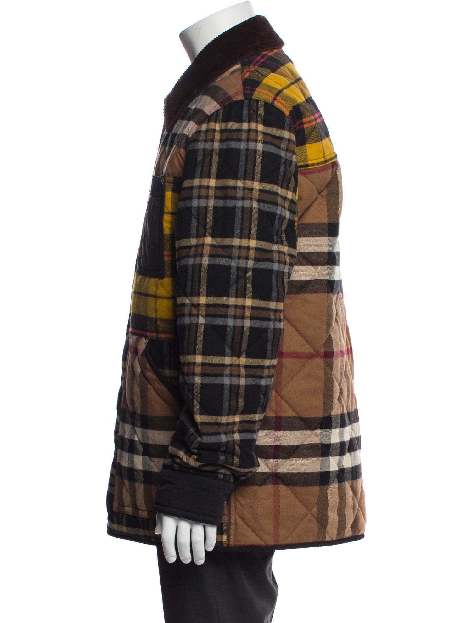 Burberry Plaid Print Peacoat