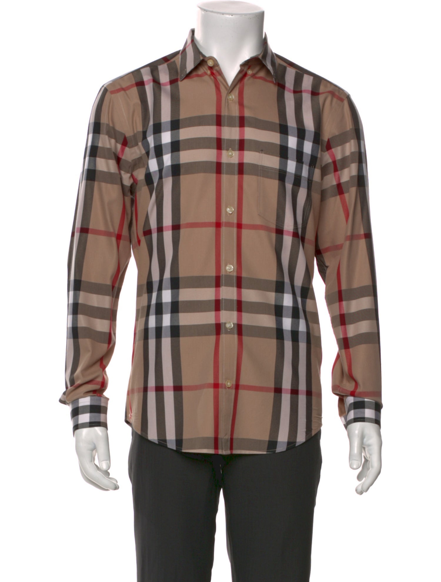 Burberry Brit Plaid Print Long Sleeve Shirt