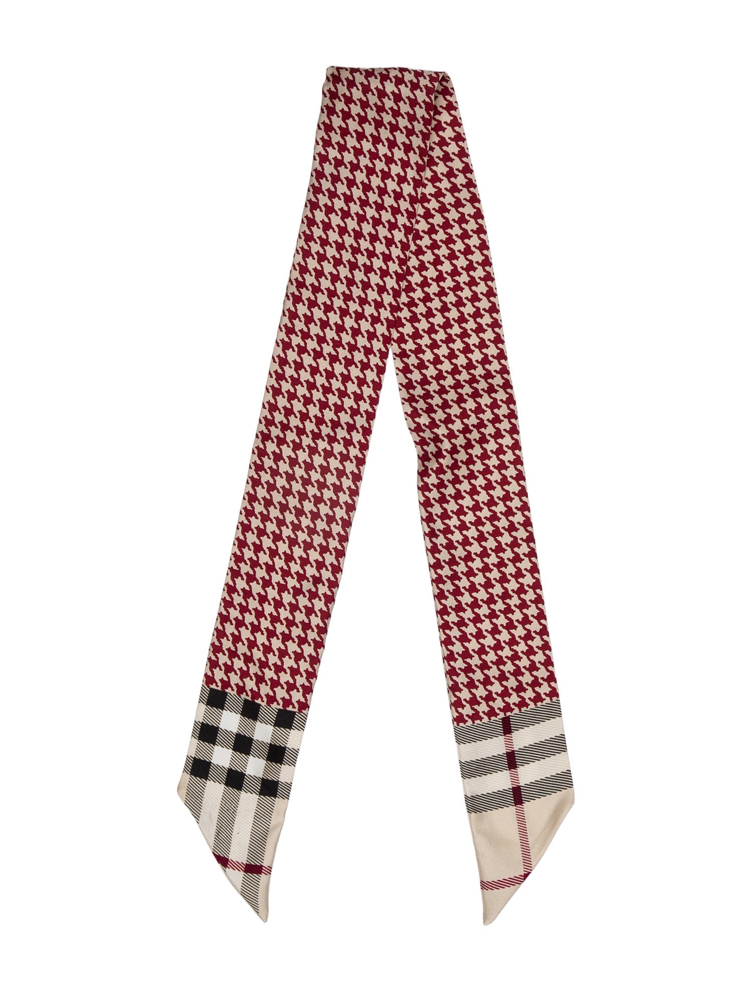 Burberry Silk Houndstooth Print Scarf