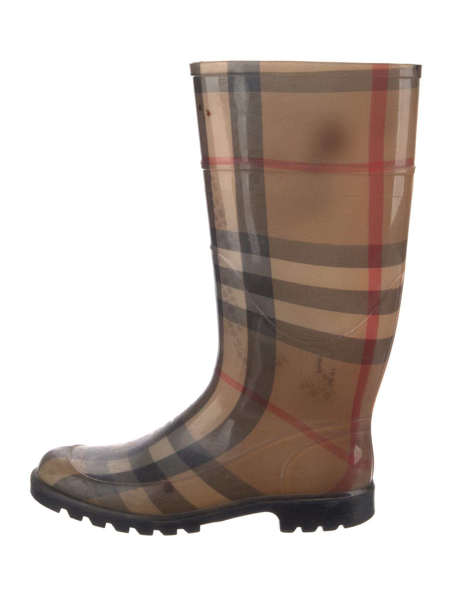 Burberry House Check Pattern Rubber Rain Boots