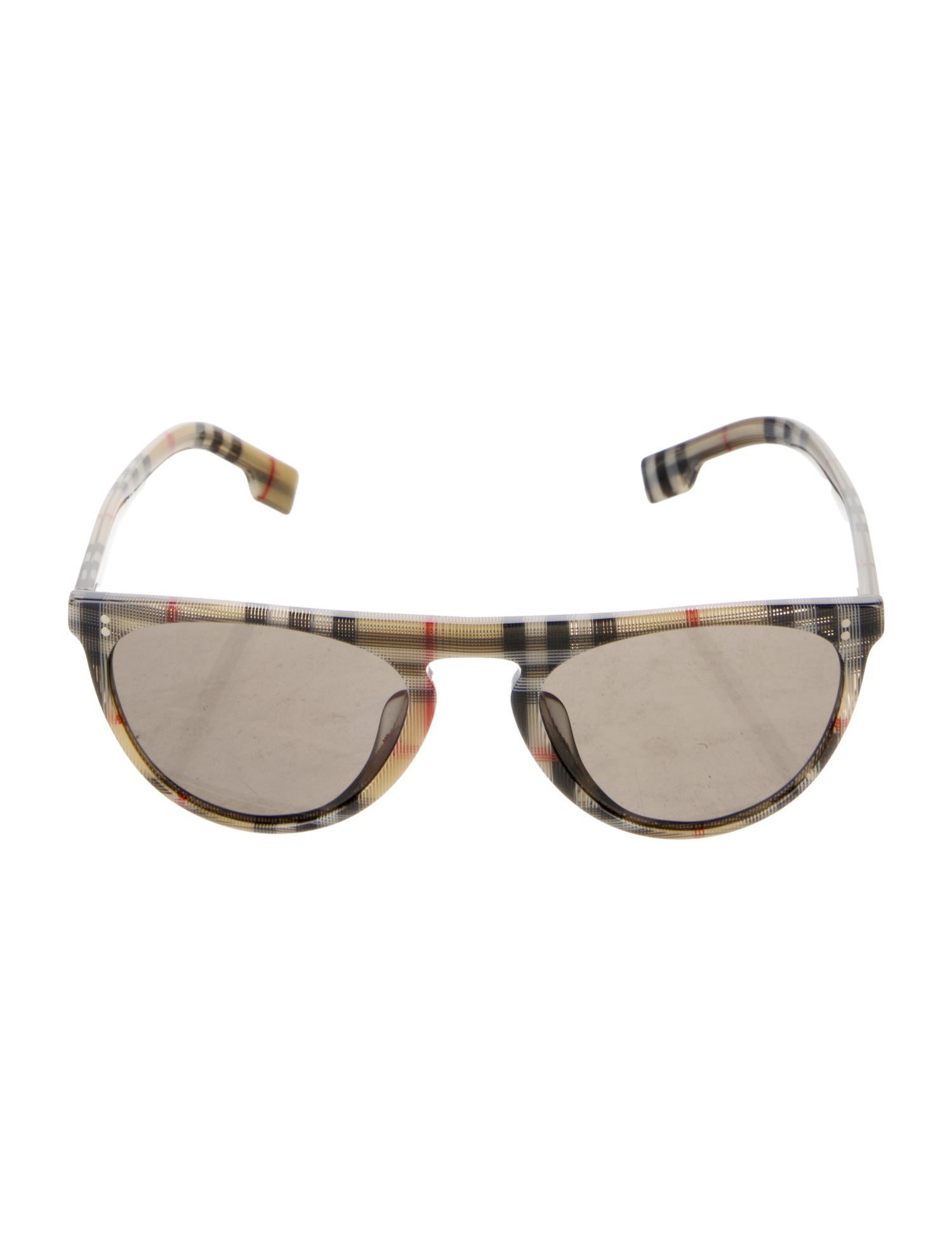 Burberry House Check Pattern Aviator Sunglasses