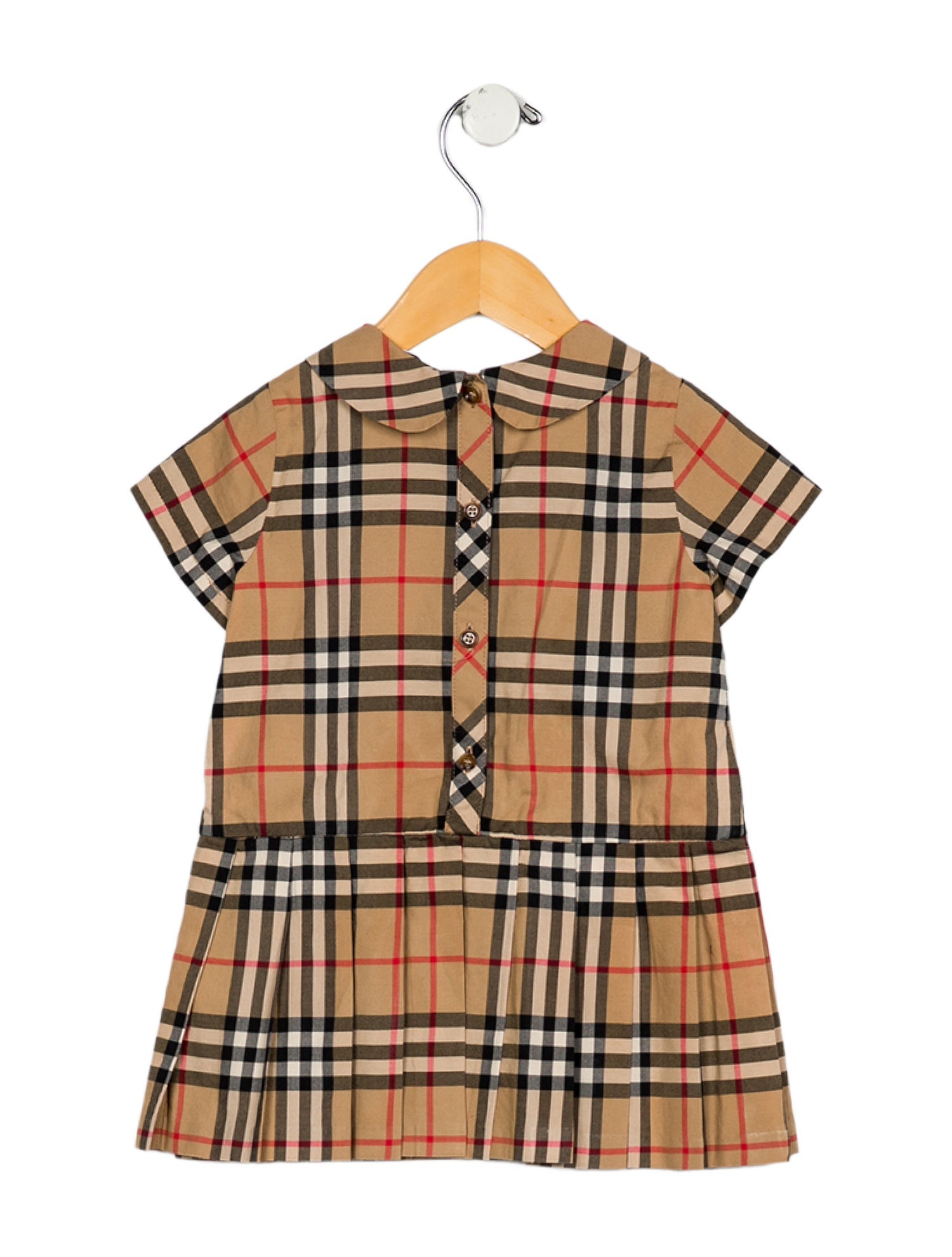 Burberry Neutral Patterned Short Sleeve Dress