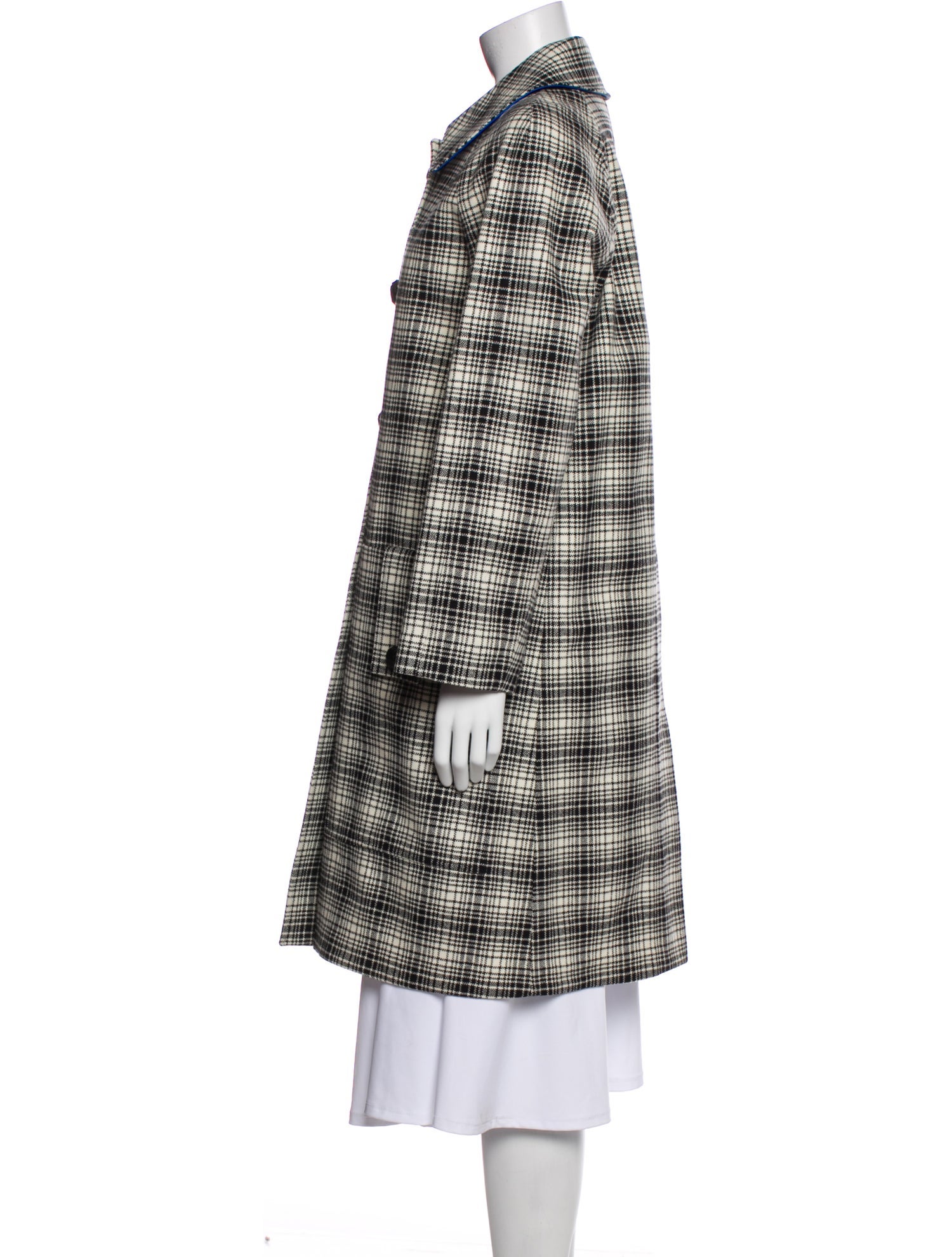 Burberry Wool Plaid Print Coat