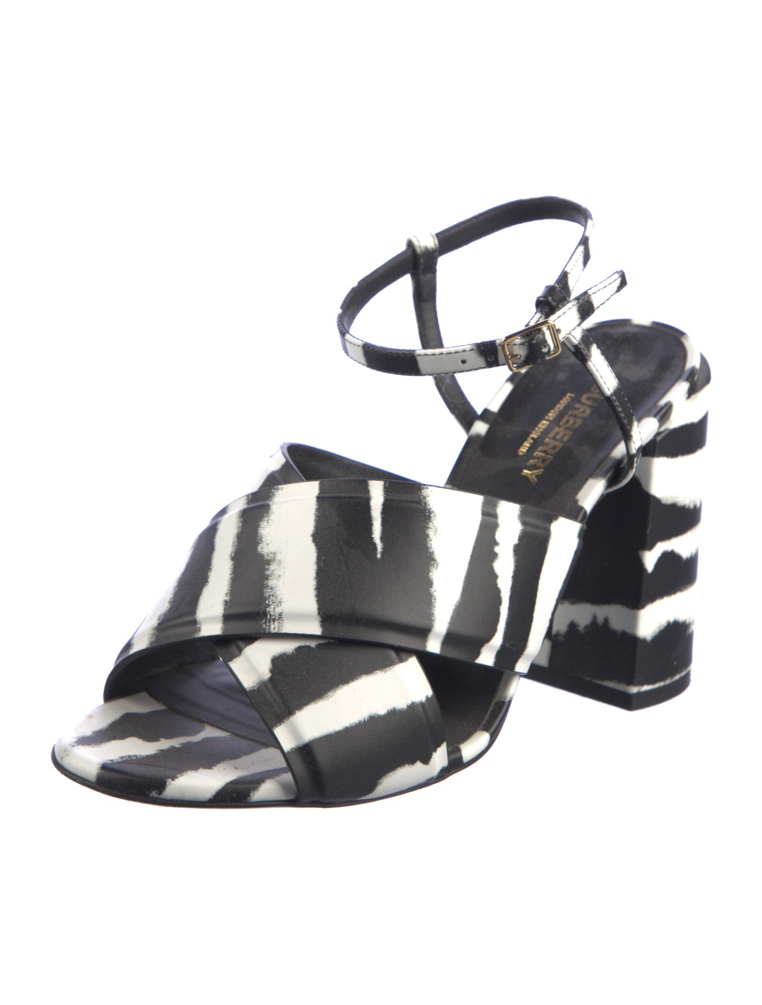 Burberry Leather Animal Print Gladiator Sandals