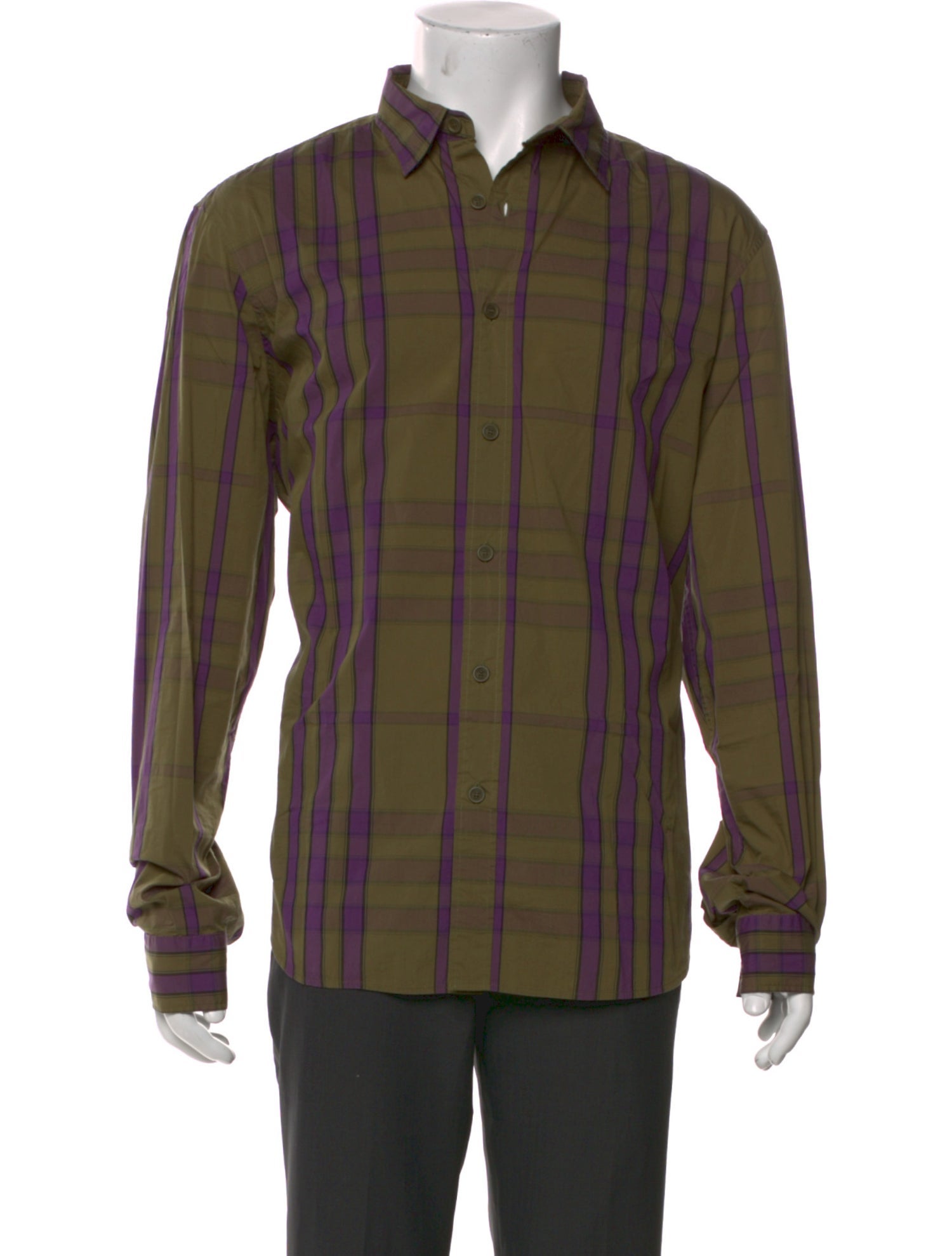 Burberry Striped Long Sleeve Dress Shirt