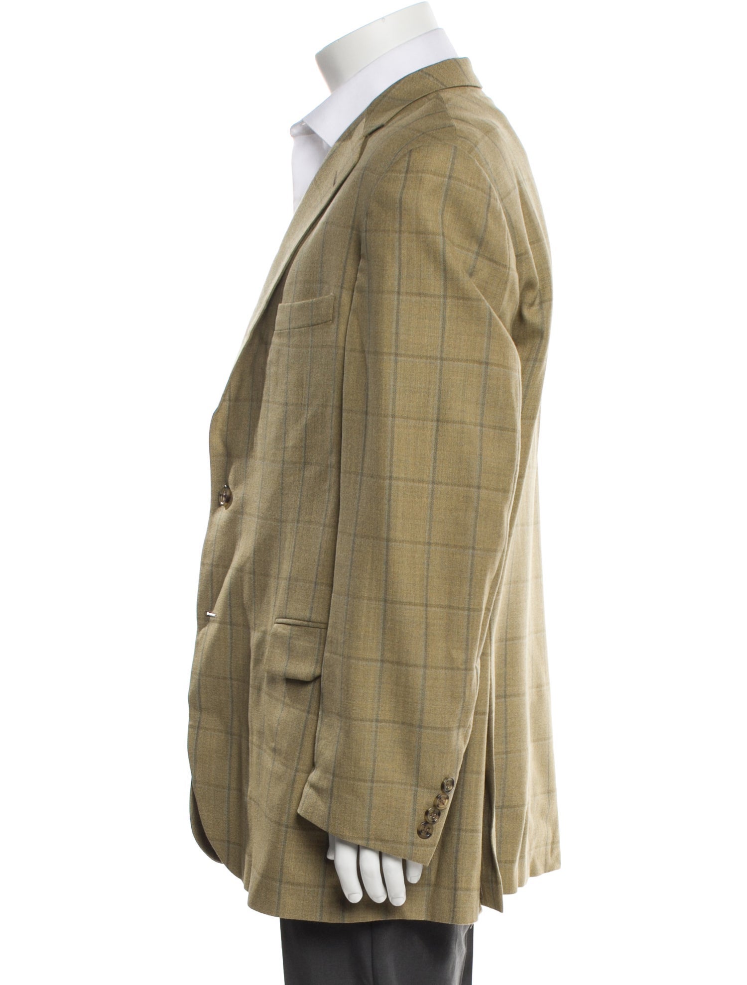 Burberry London Wool Plaid Print Blazer
