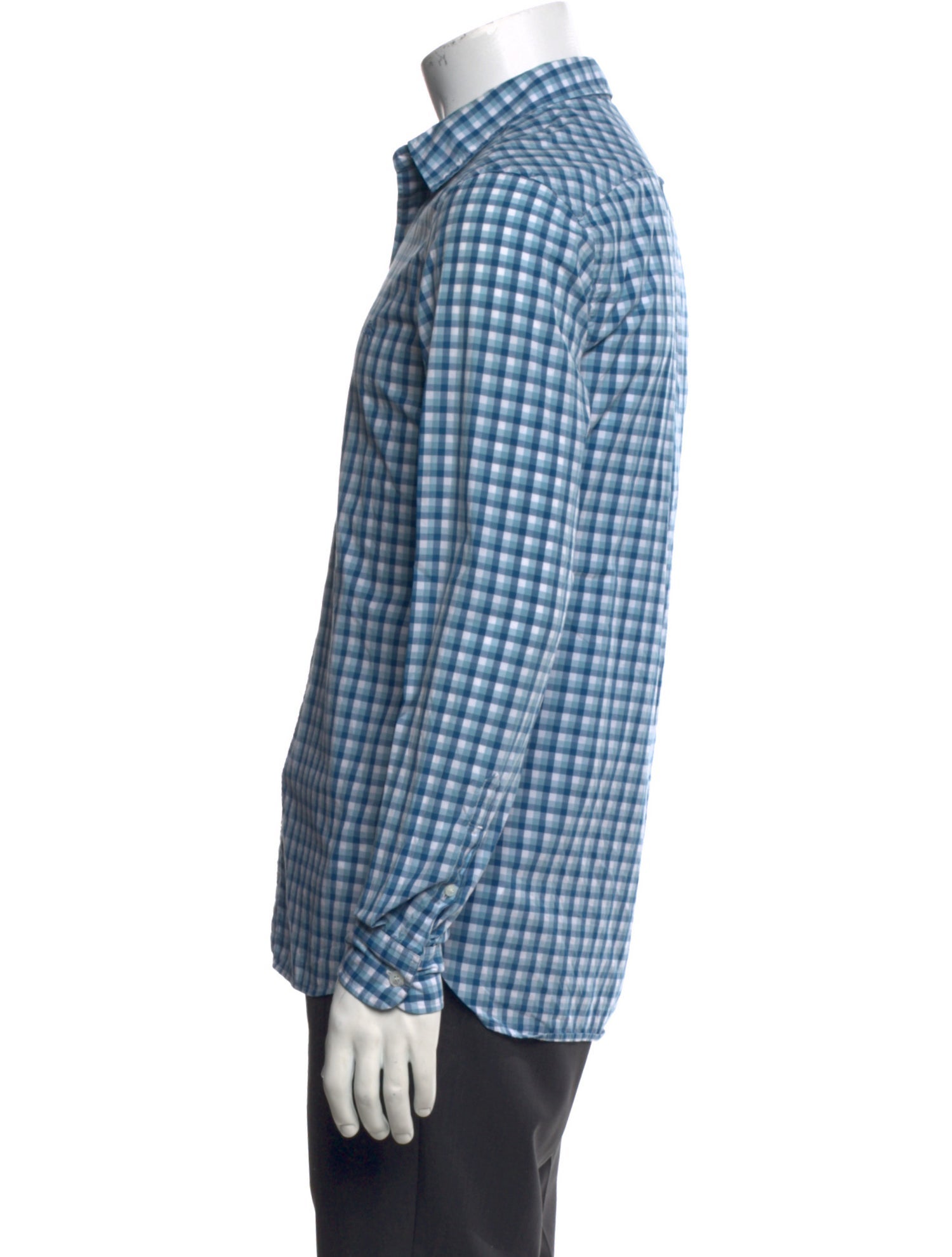 Burberry Plaid Print Long Sleeve Dress Shirt