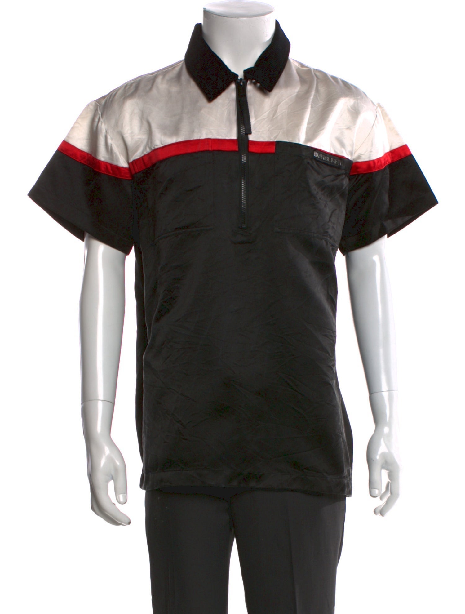 Burberry Silk Colorblock Pattern Polo Shirt