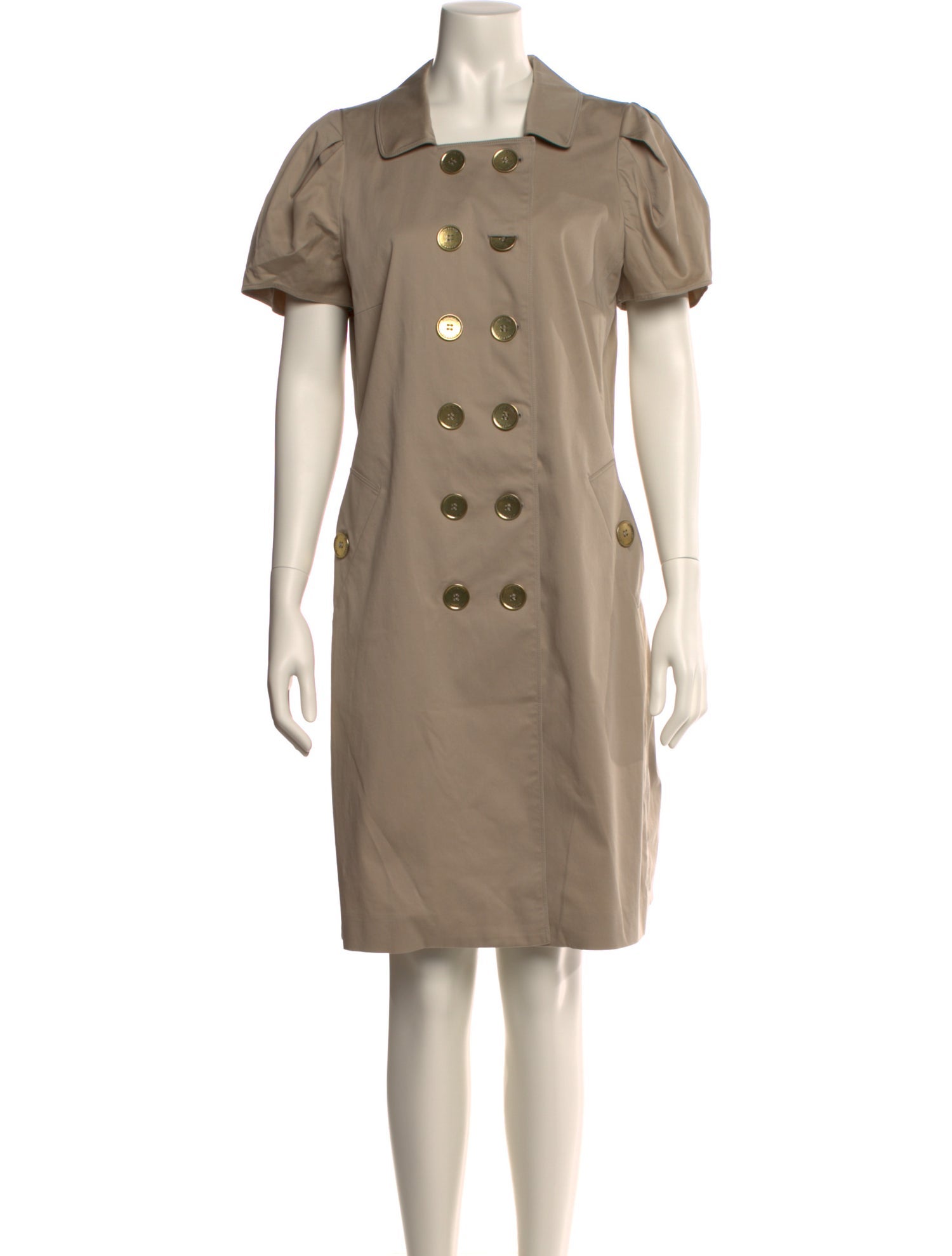 Burberry Square Neckline Knee-Length Dress