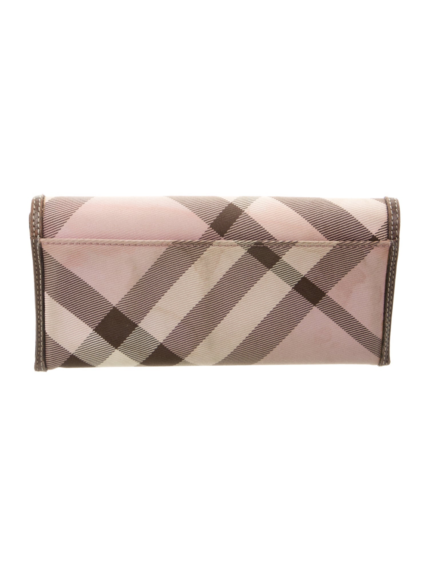Burberry Canvas Plaid Print Continental Wallet