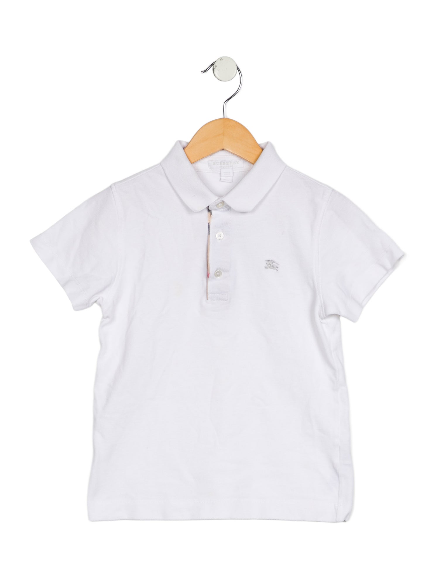 Burberry burberry kids' short sleeve white polo shirt