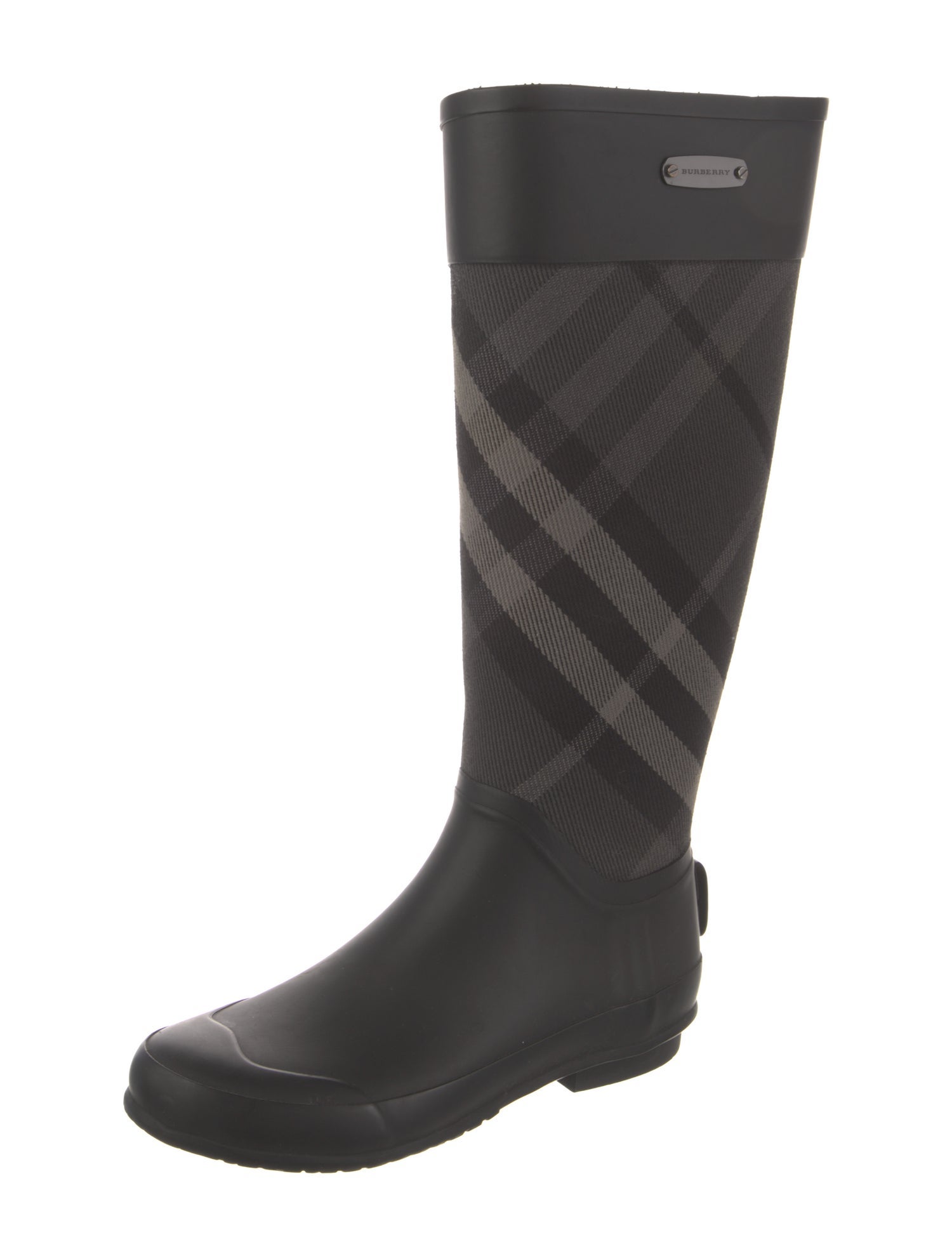 Burberry Rubber Plaid Print Rain Boots