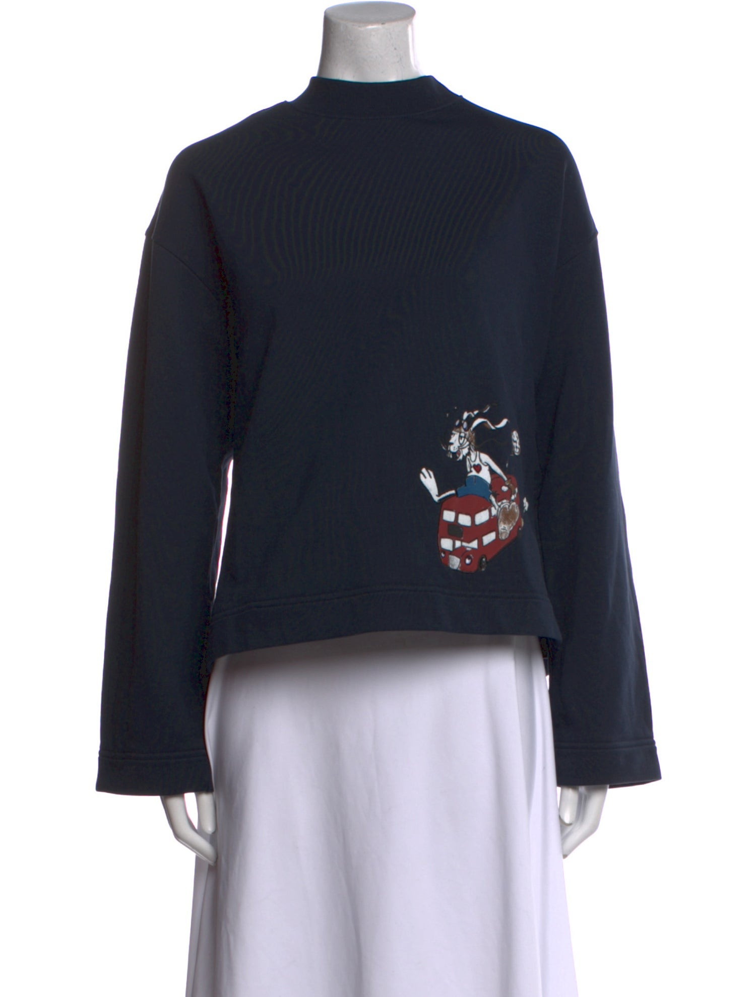 Burberry Graphic Print Mock Neck Sweatshirt