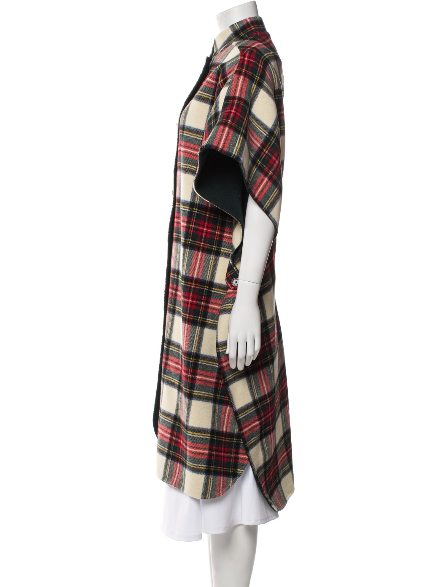 Burberry Wool Plaid Print Coat