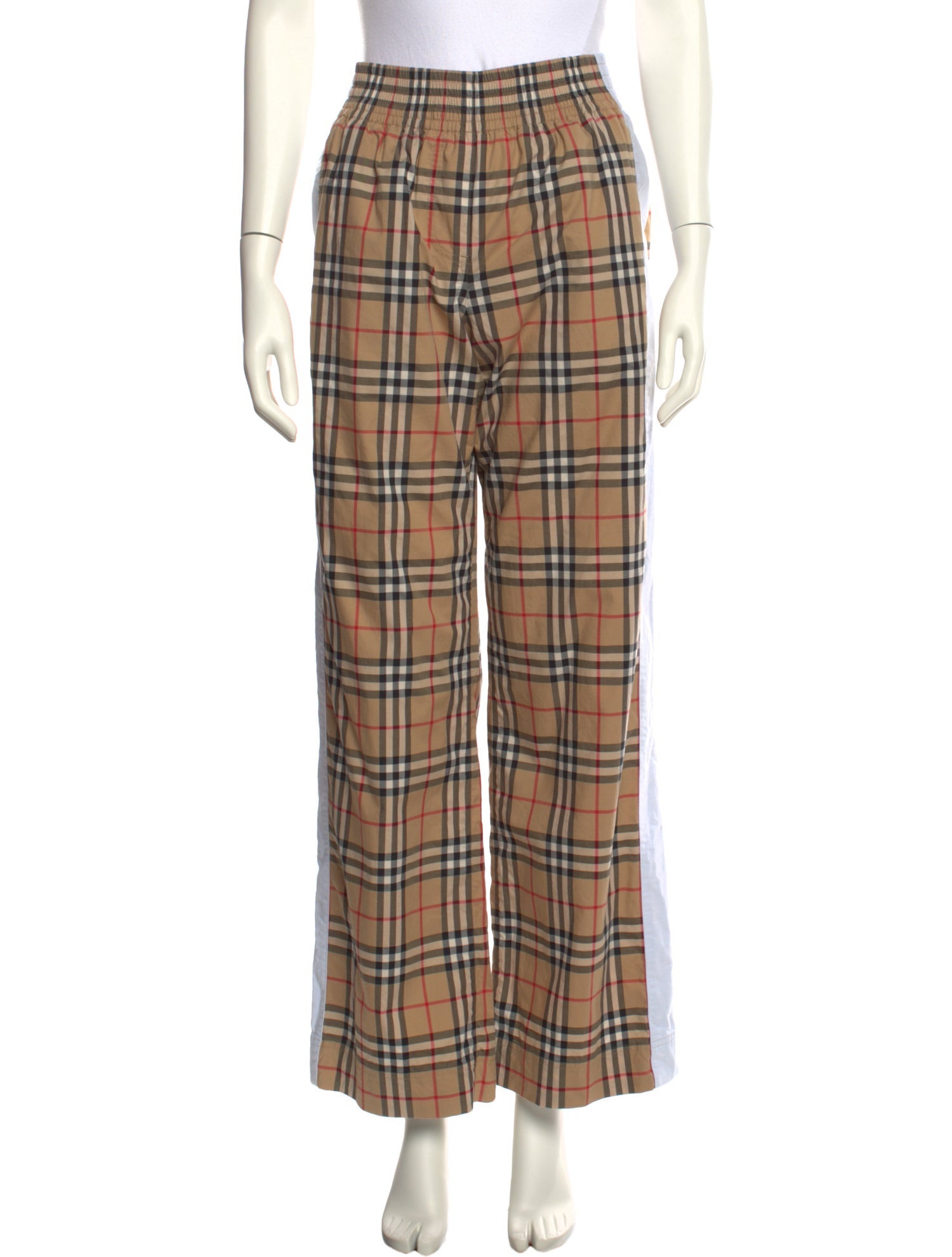 Burberry Plaid Print Wide Leg Pants