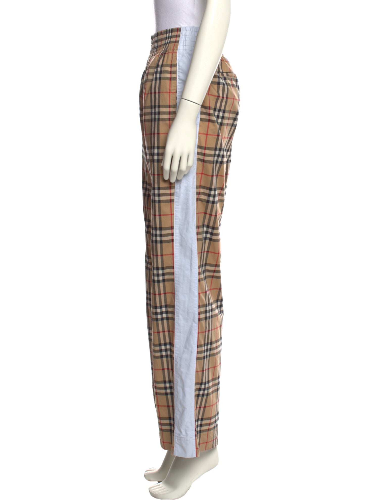 Burberry Plaid Print Wide Leg Pants
