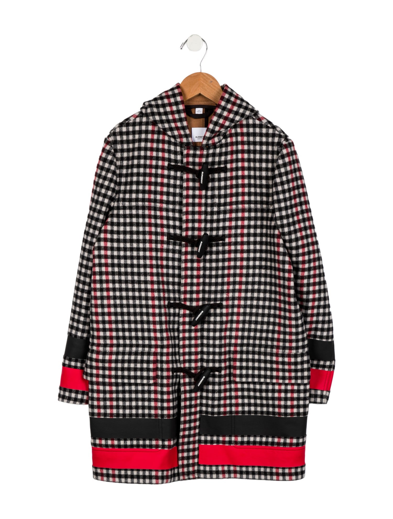 Burberry Girls' Check Print Wool Duffle Coat